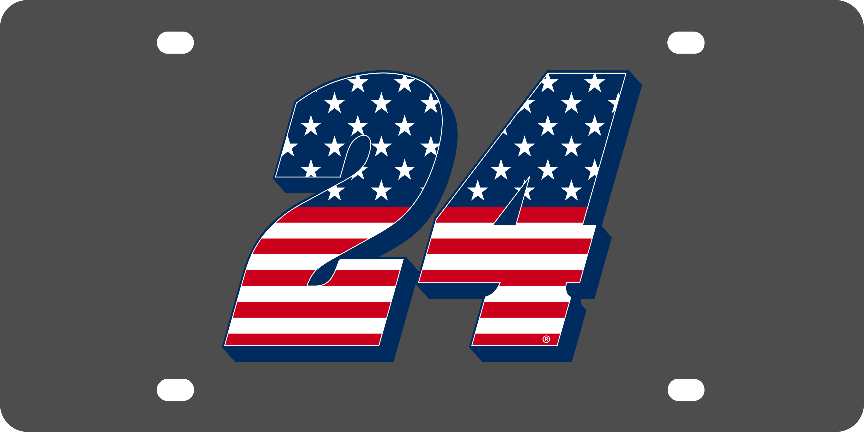 William Byron Patriotic #24 Carbon Steel License Plate