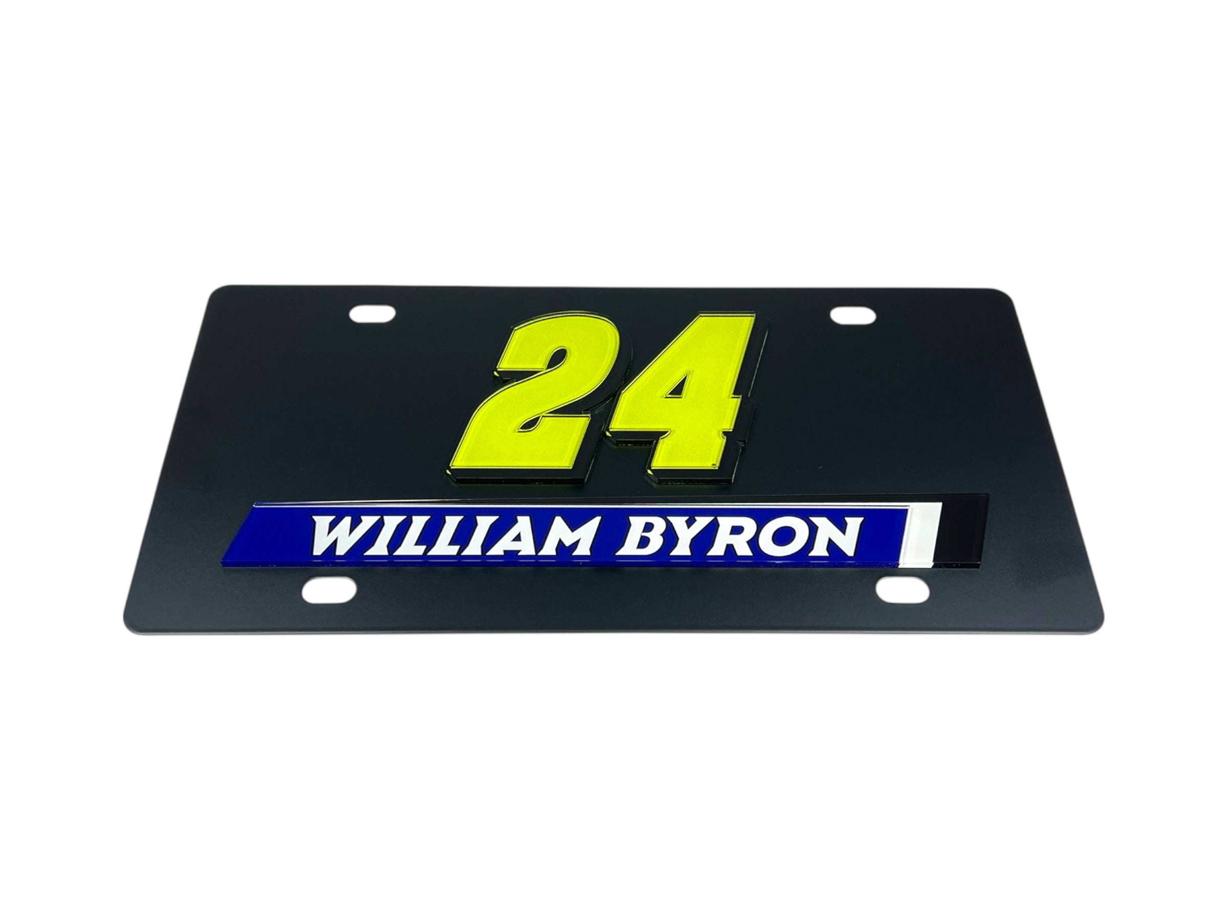 William Byron Raptor # & Name Rail Carbon Steel License Plate