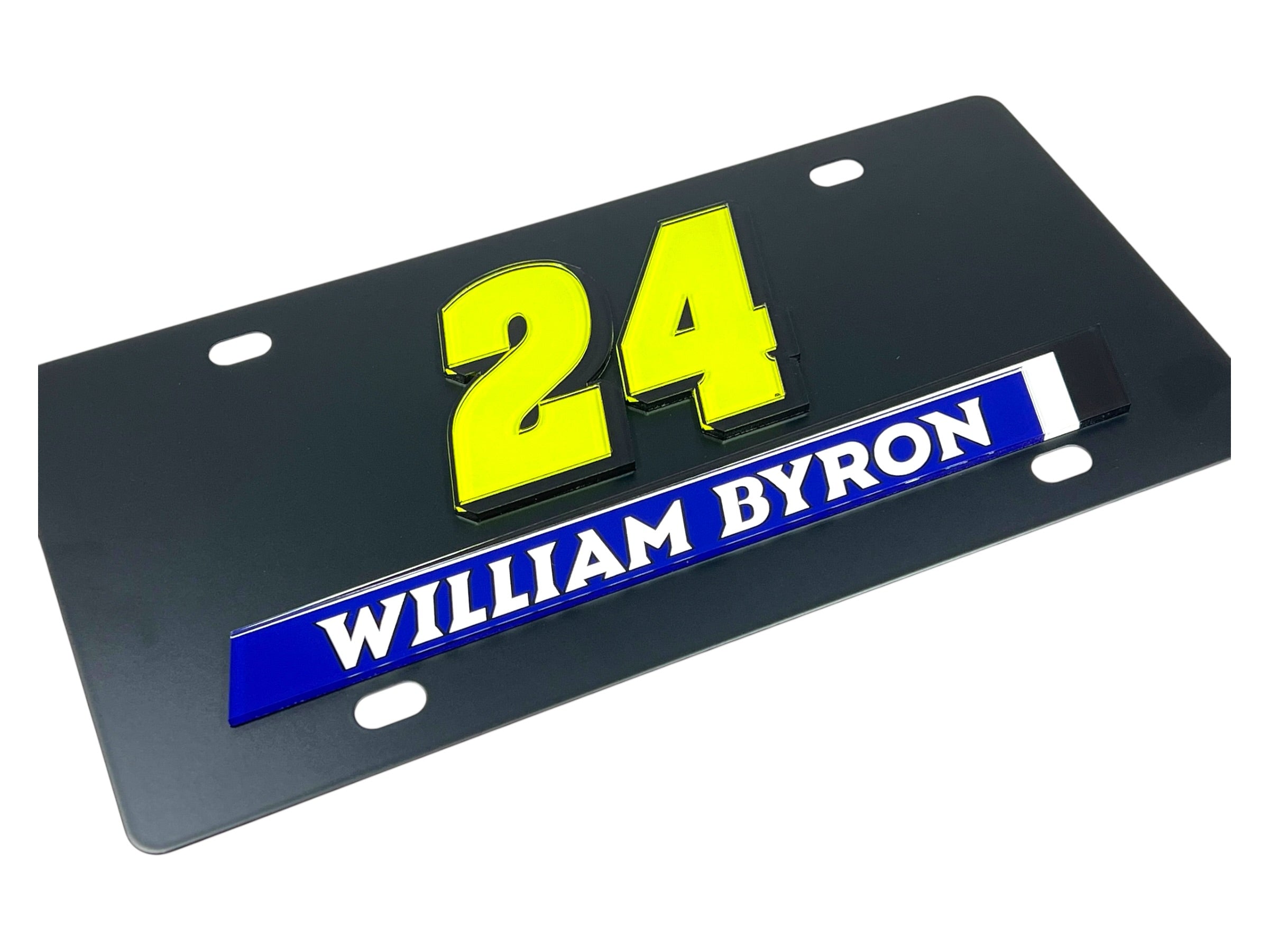 William Byron Raptor # & Name Rail Carbon Steel License Plate