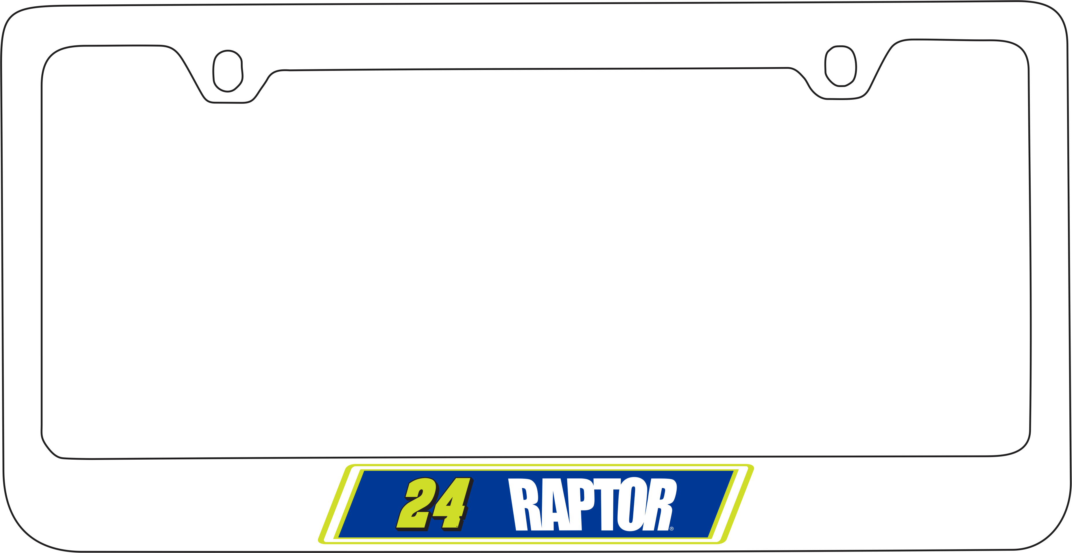 William Byron Raptor # & Sponsor White License Plate Frame