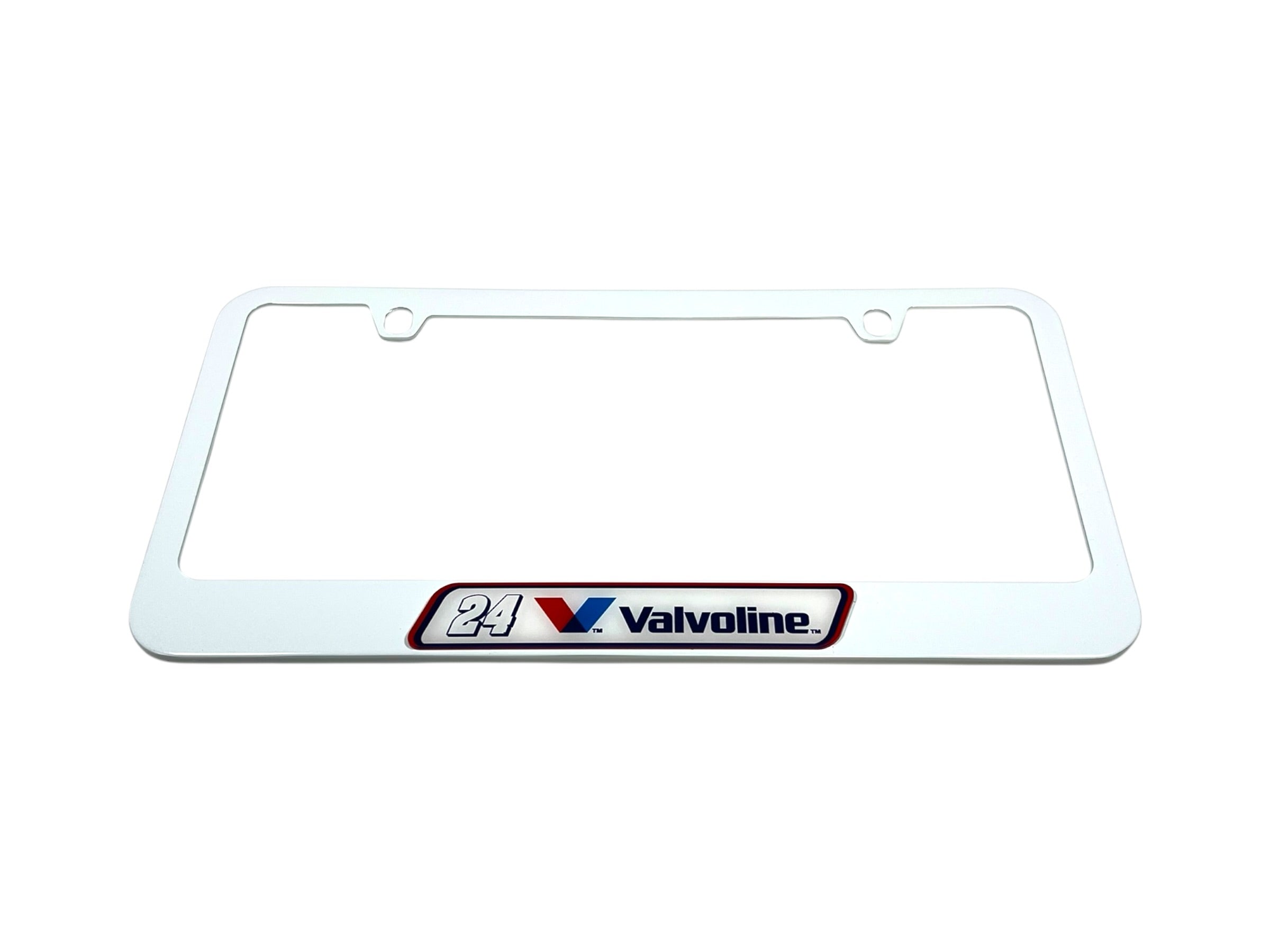 William Byron Valvoline # & Sponsor White License Plate Frame
