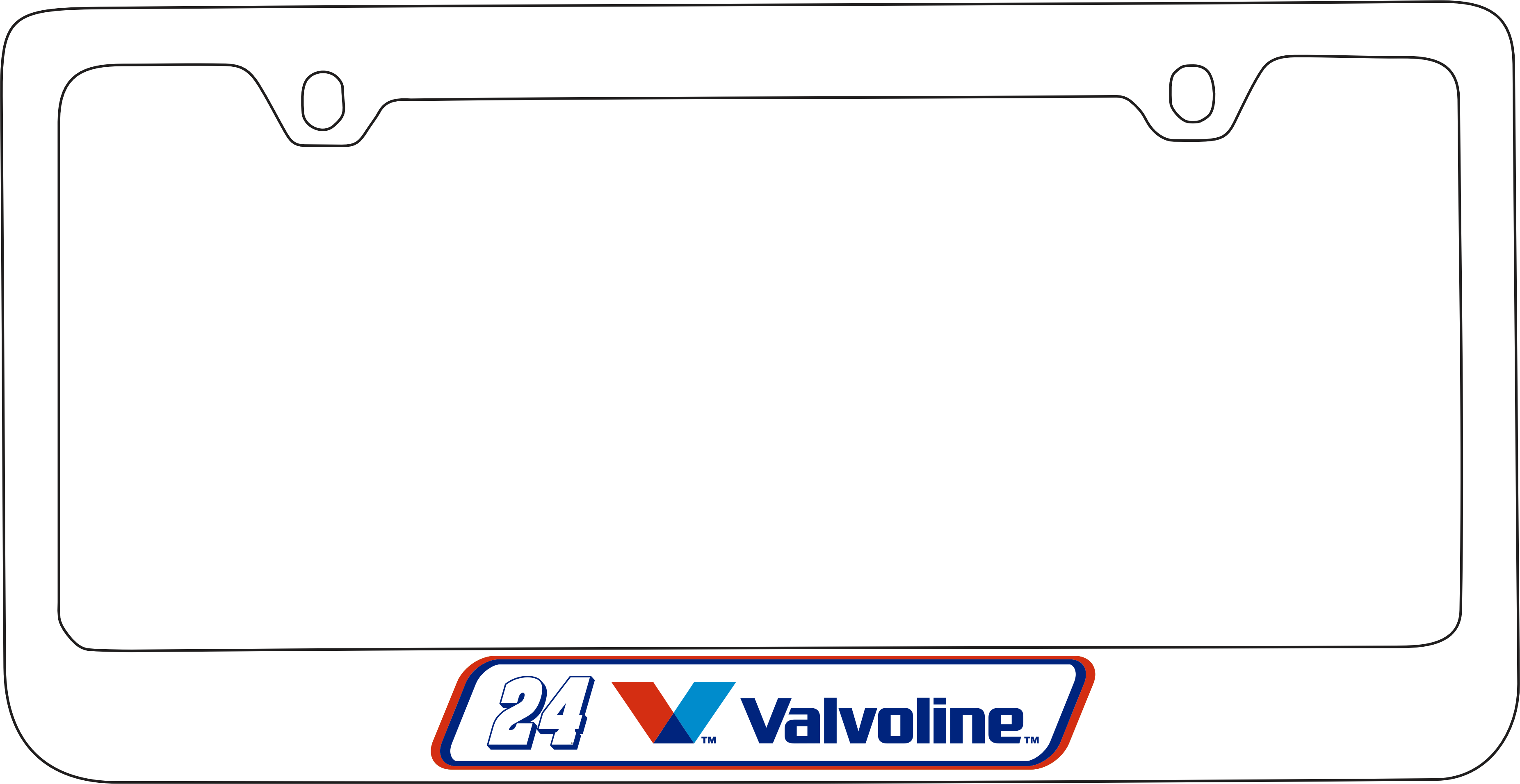 William Byron Valvoline # & Sponsor White License Plate Frame