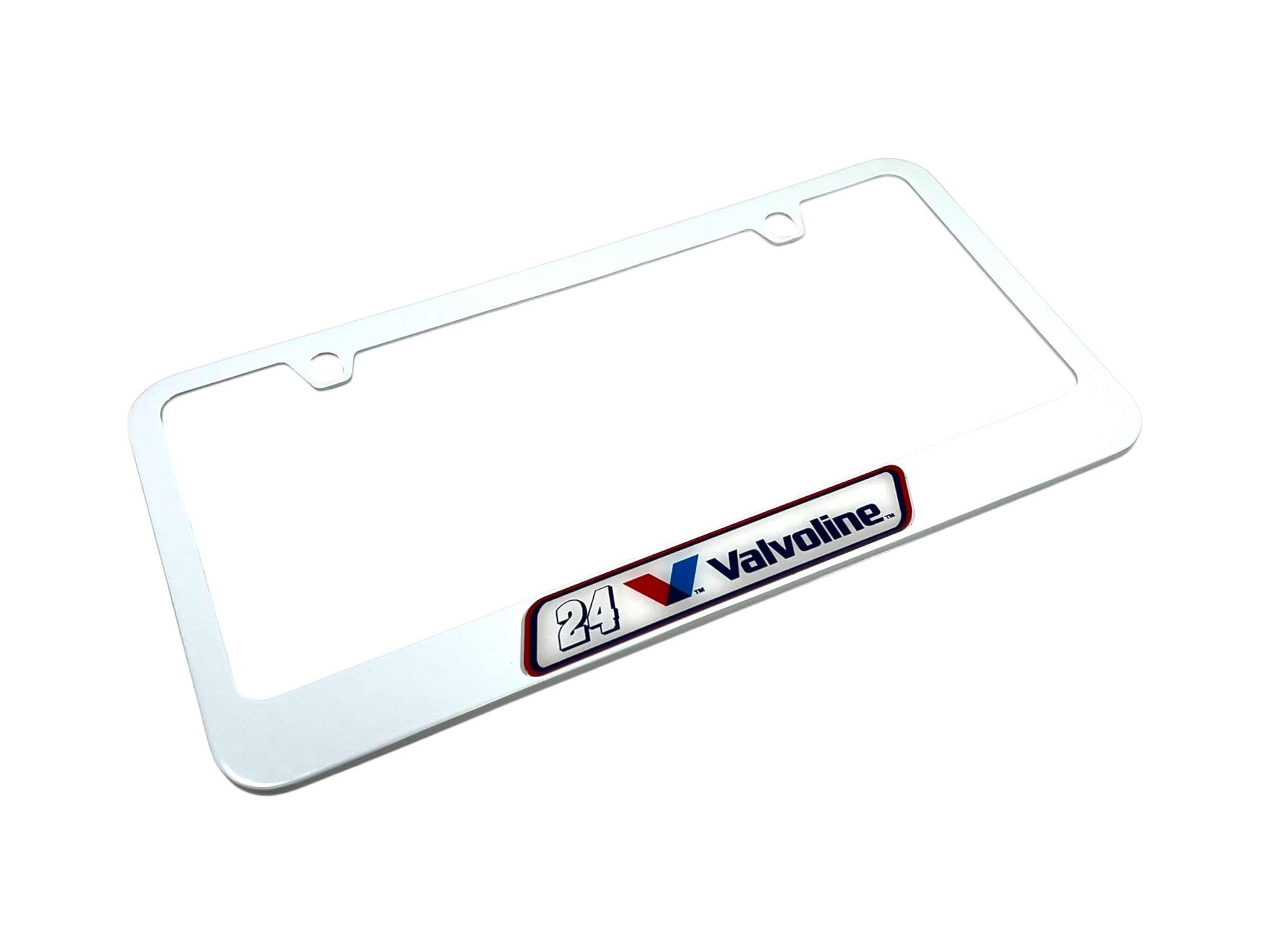 William Byron Valvoline # & Sponsor White License Plate Frame