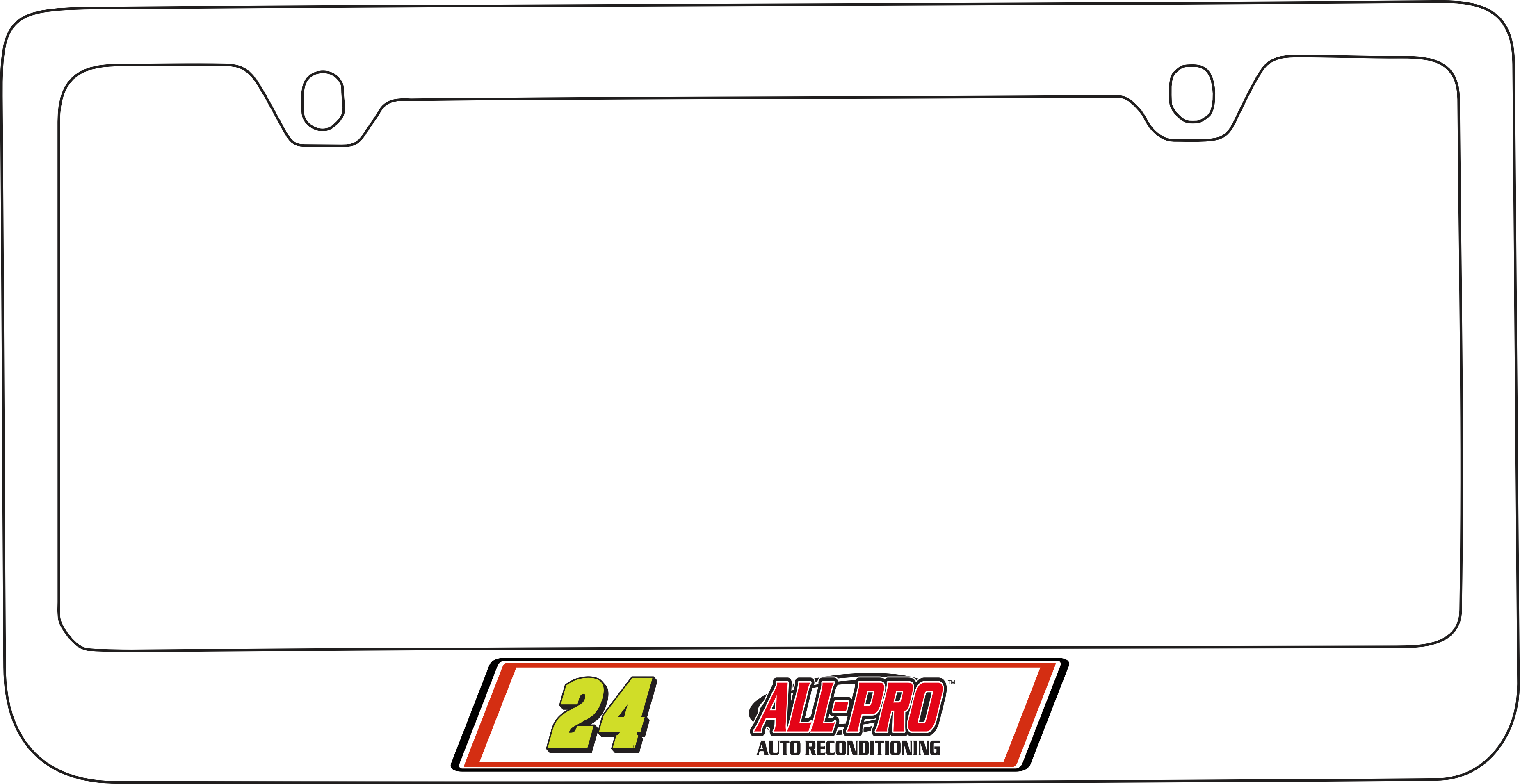 William Byron ALL-PRO # & Sponsor White License Plate Frame
