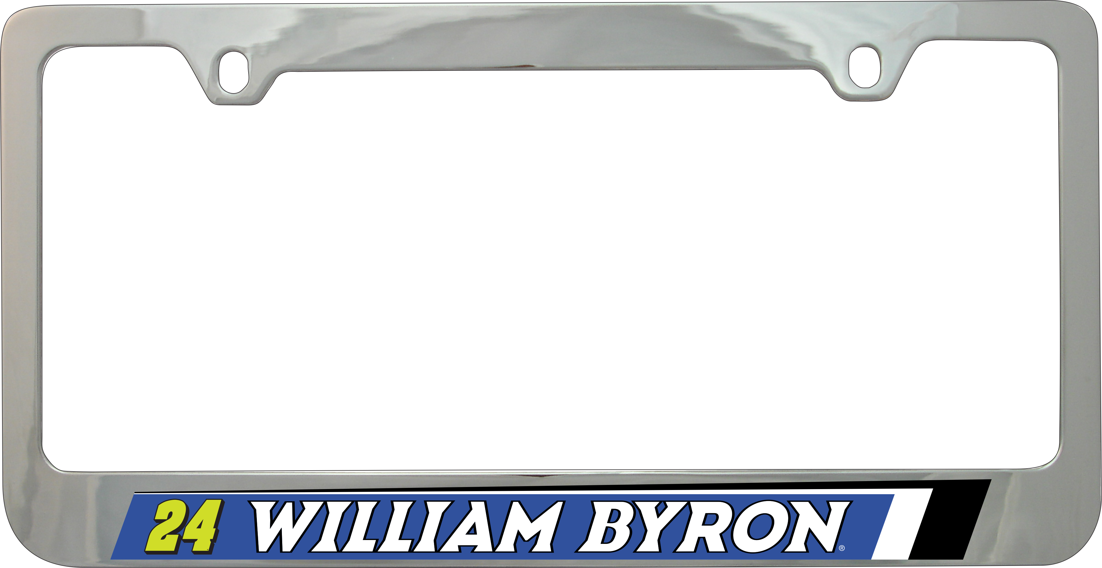William Byron Raptor # & Name Rail Chrome License Plate Frame