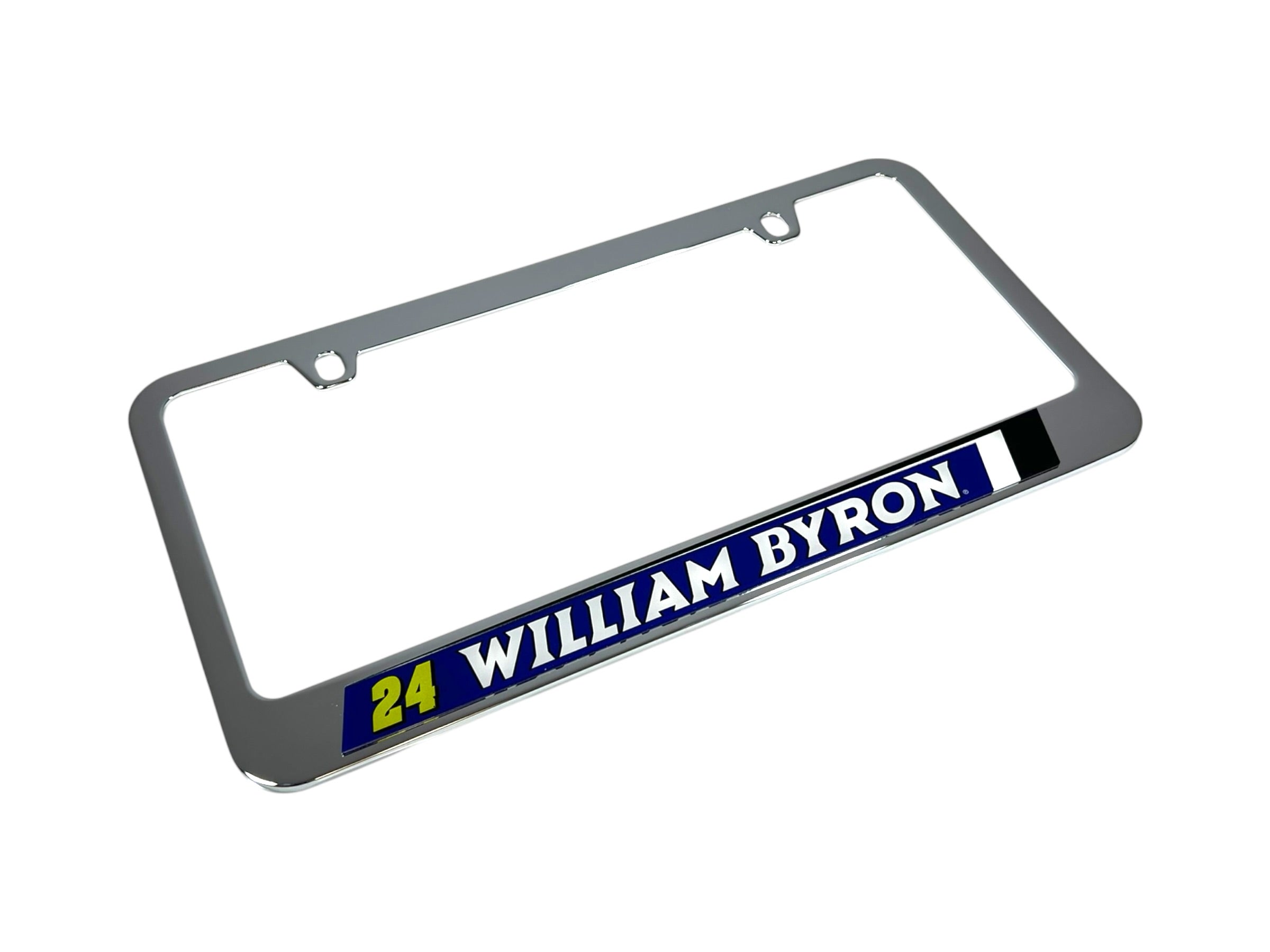 William Byron Raptor # & Name Rail Chrome License Plate Frame