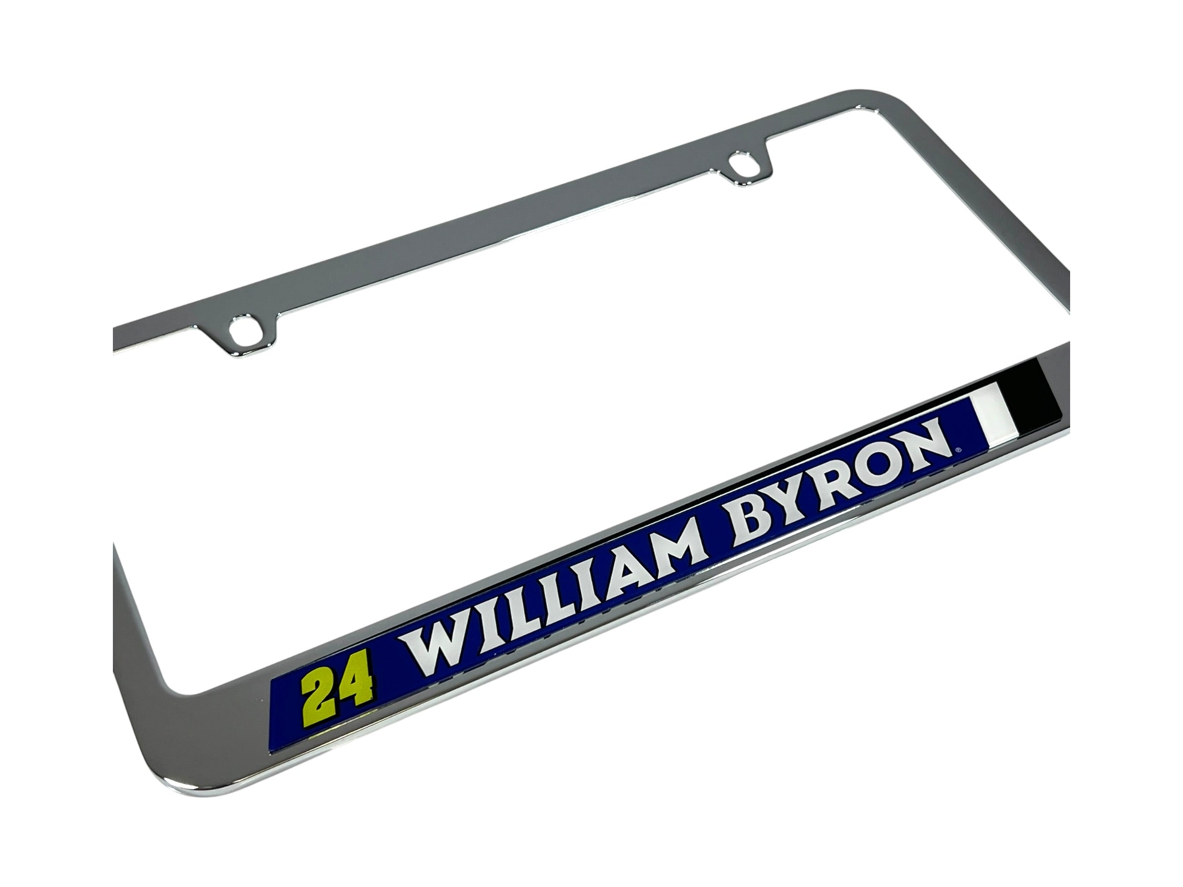 William Byron Raptor # & Name Rail Chrome License Plate Frame