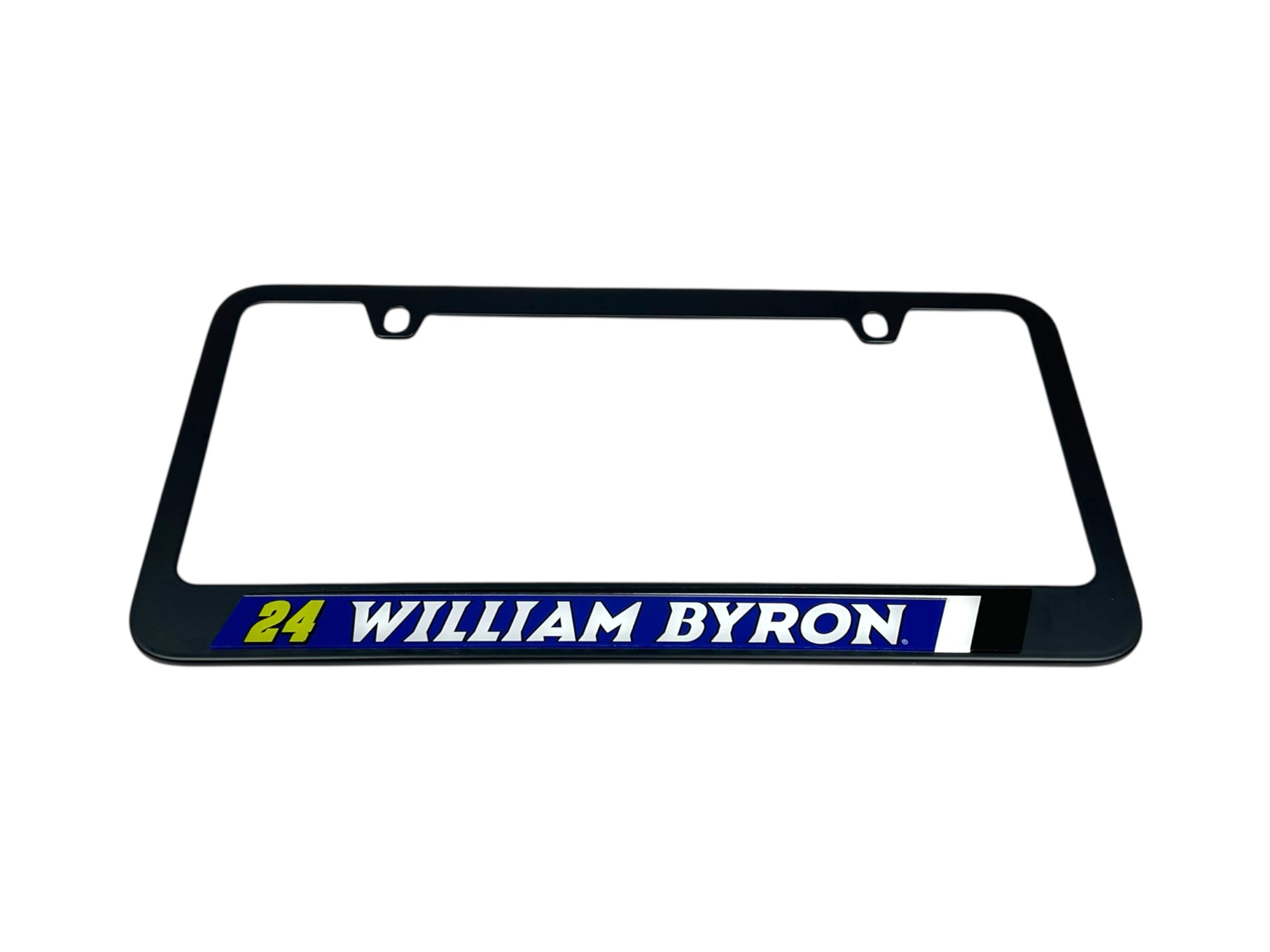 William Byron Raptor # & Name Rail Black License Plate Frame