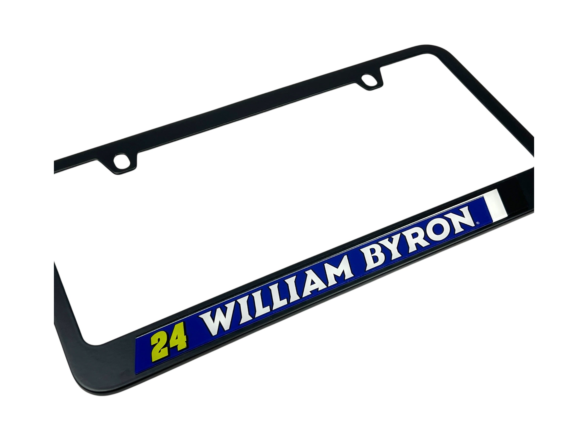 William Byron Raptor # & Name Rail Black License Plate Frame