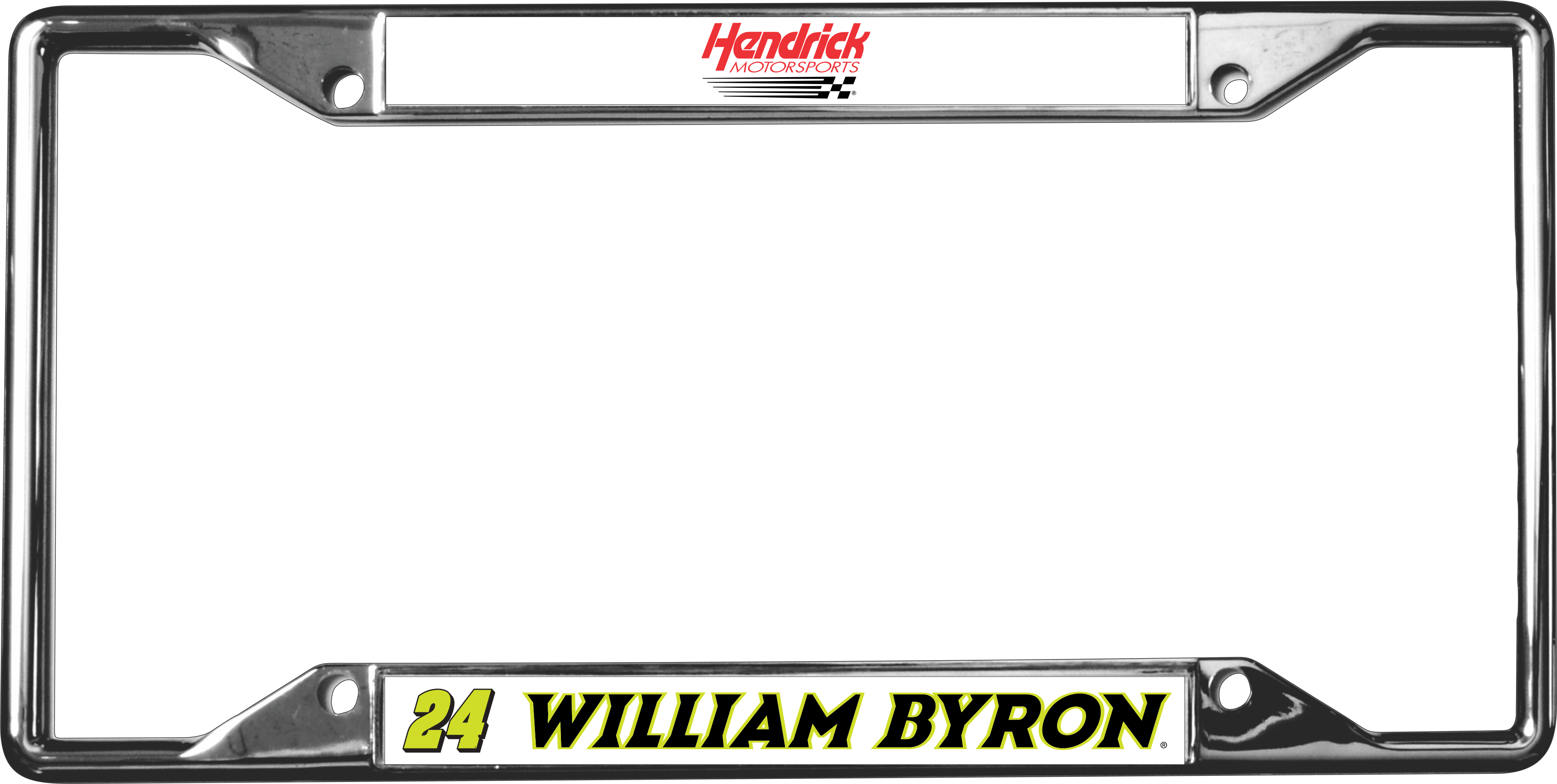 William Byron Raptor # & Name Rail Chrome License Plate Frame