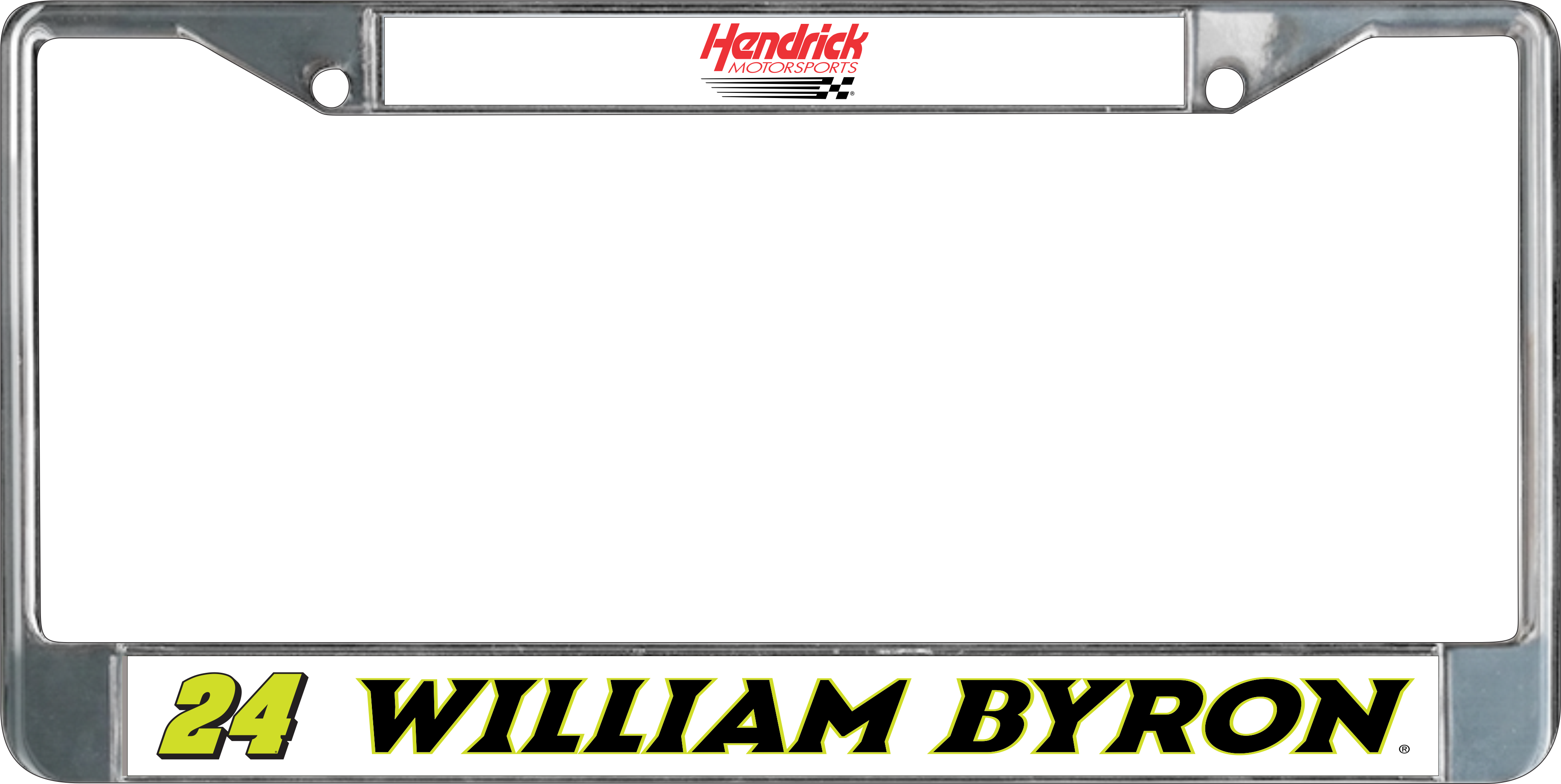 William Byron Raptor # & Name Rail Chrome License Plate Frame