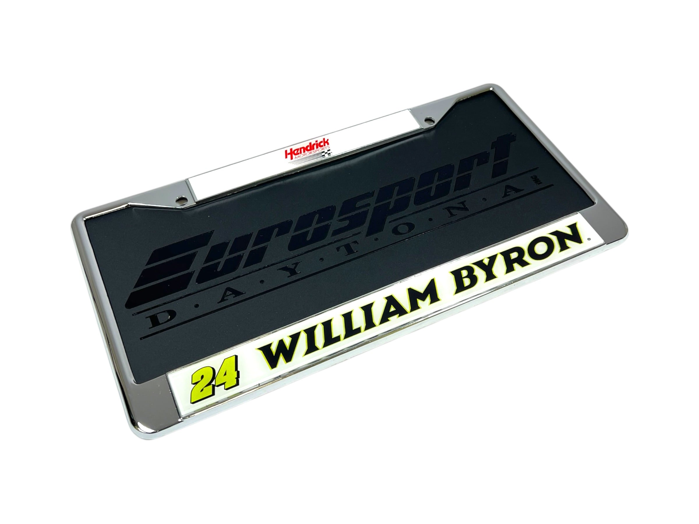 William Byron Raptor # & Name Rail Chrome License Plate Frame