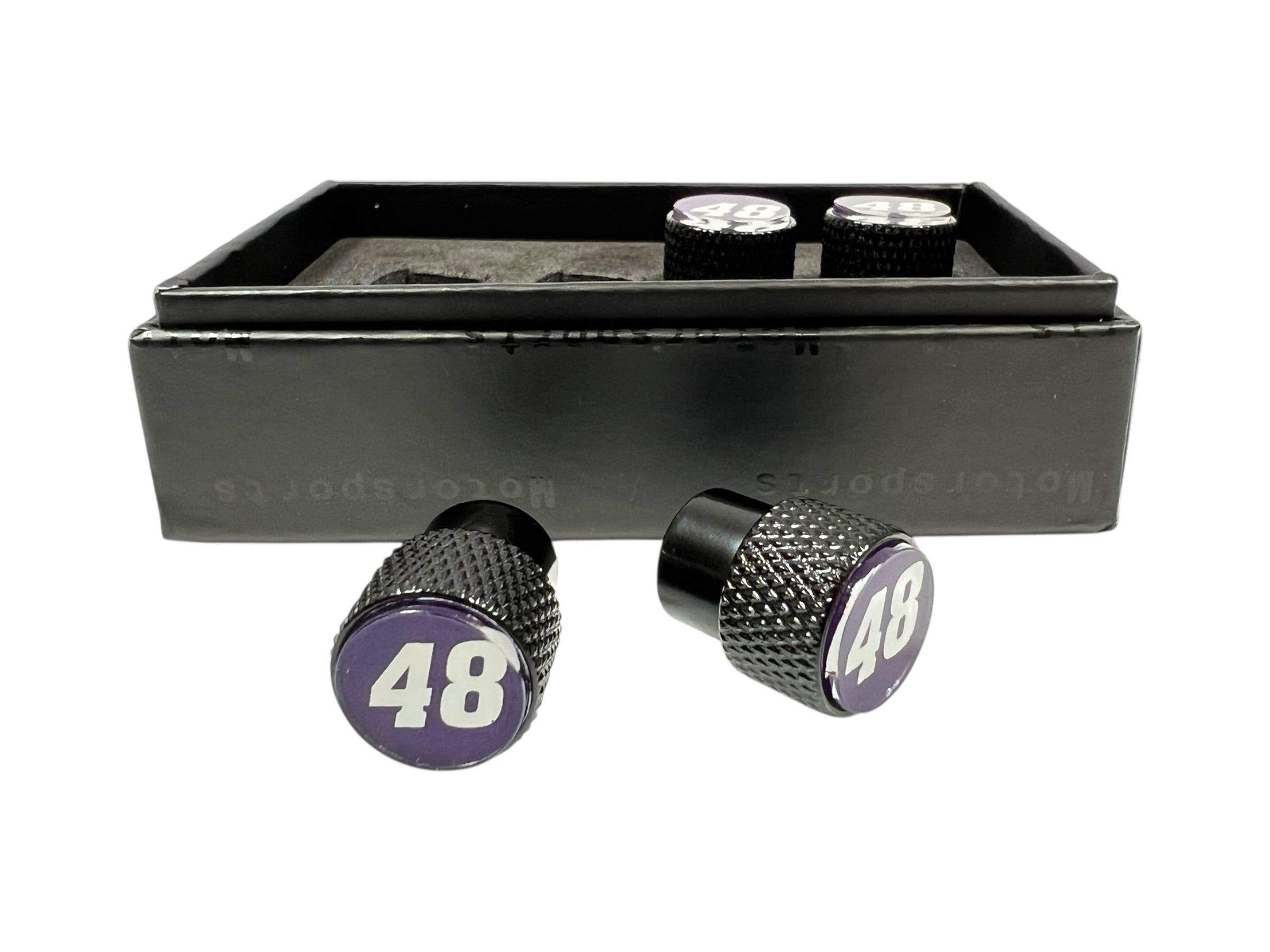 Alex Bowman Ally # Only Black Knurled Valve Stem Caps