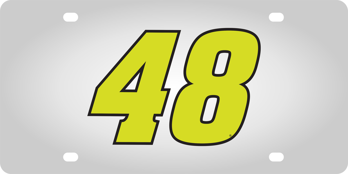 Alex Bowman Fluorescent #48 Stainless Steel License Plate
