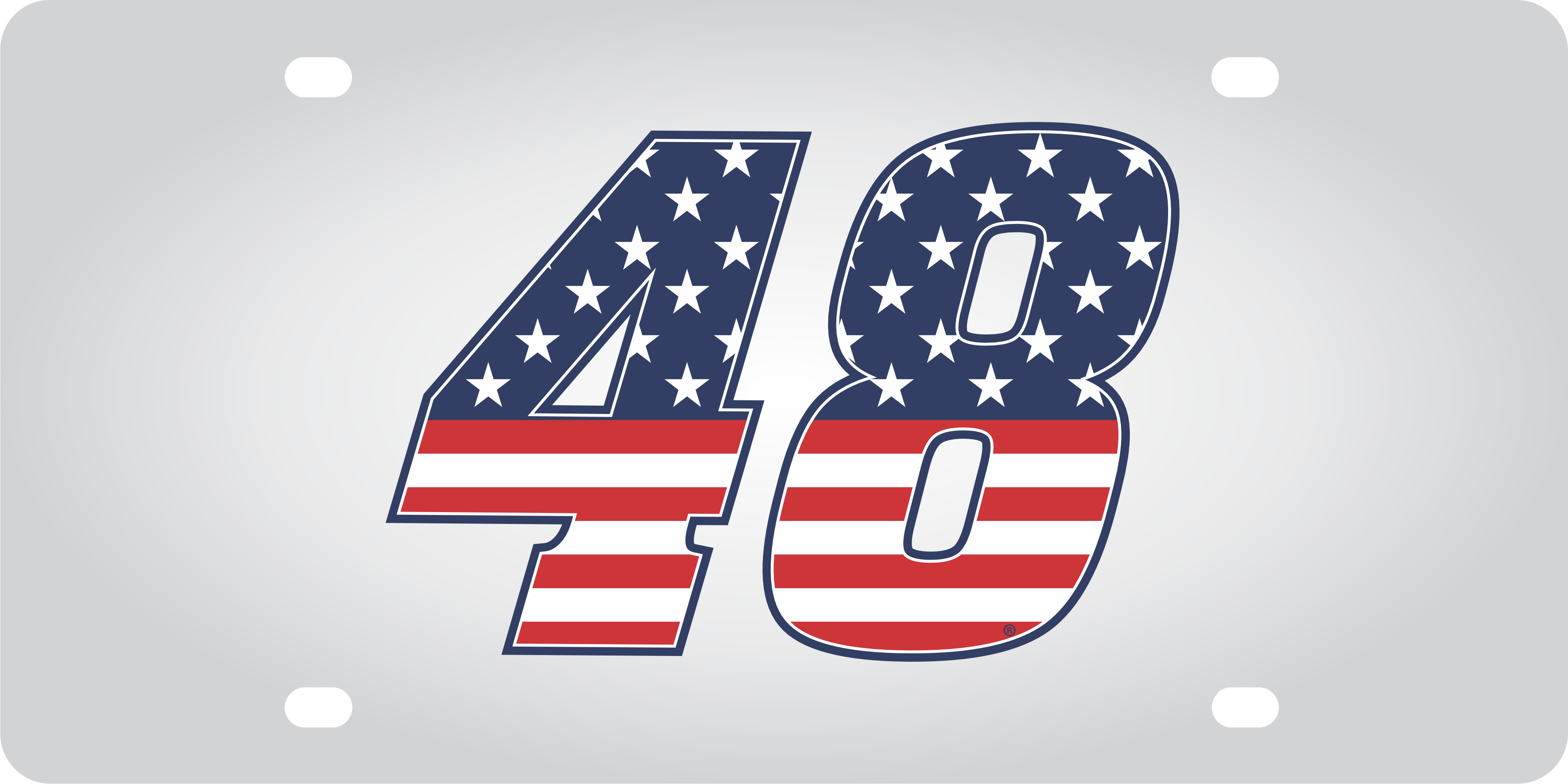 Alex Bowman Patriotic #48 Stainless Steel License Plate