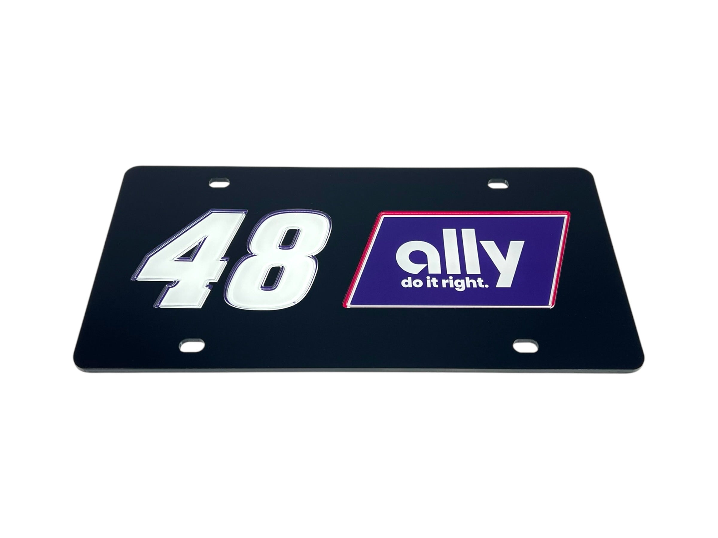 Alex Bowman Ally # & Sponsor Acrylic License Plate