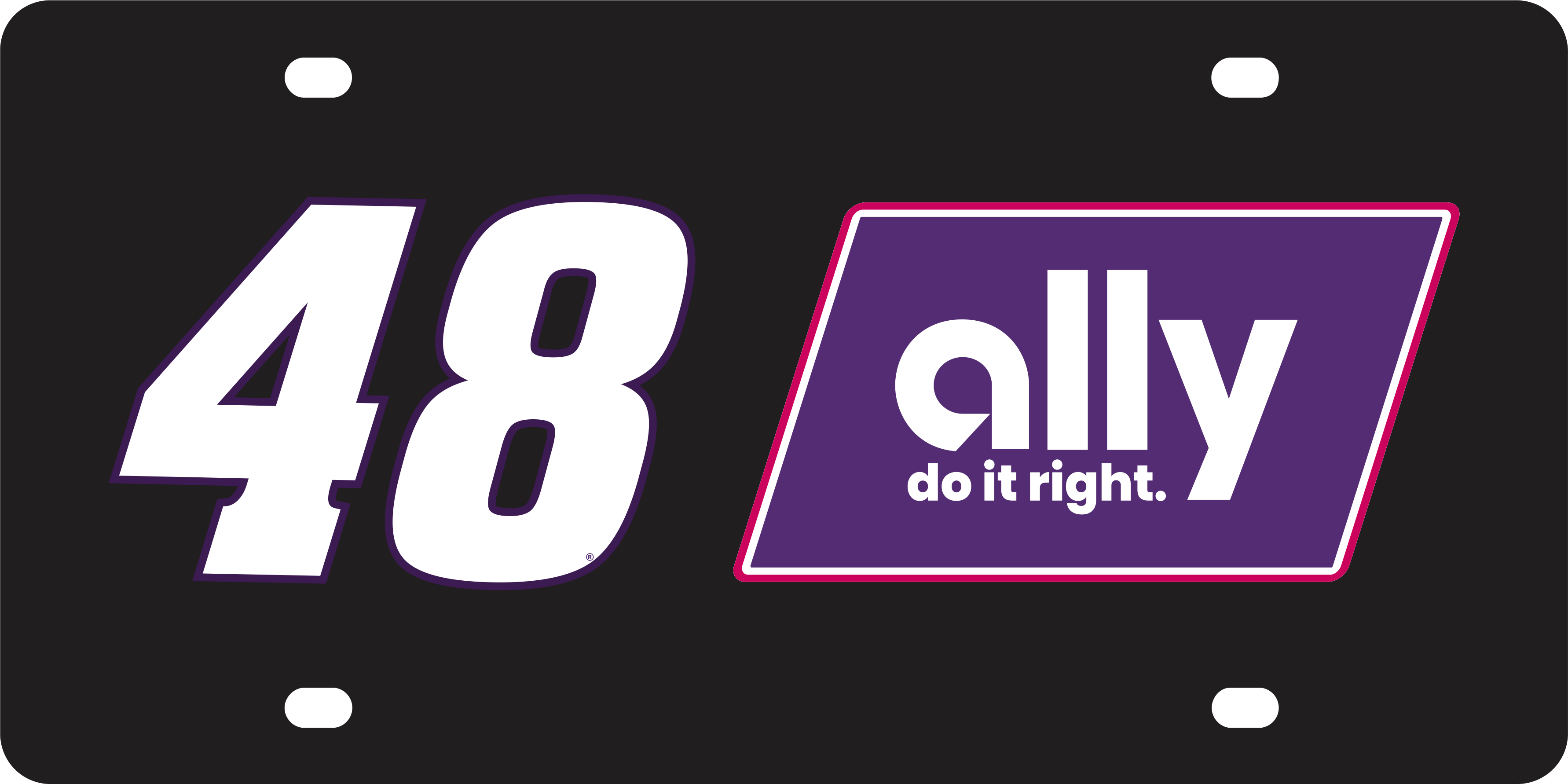 Alex Bowman Ally # & Sponsor Acrylic License Plate