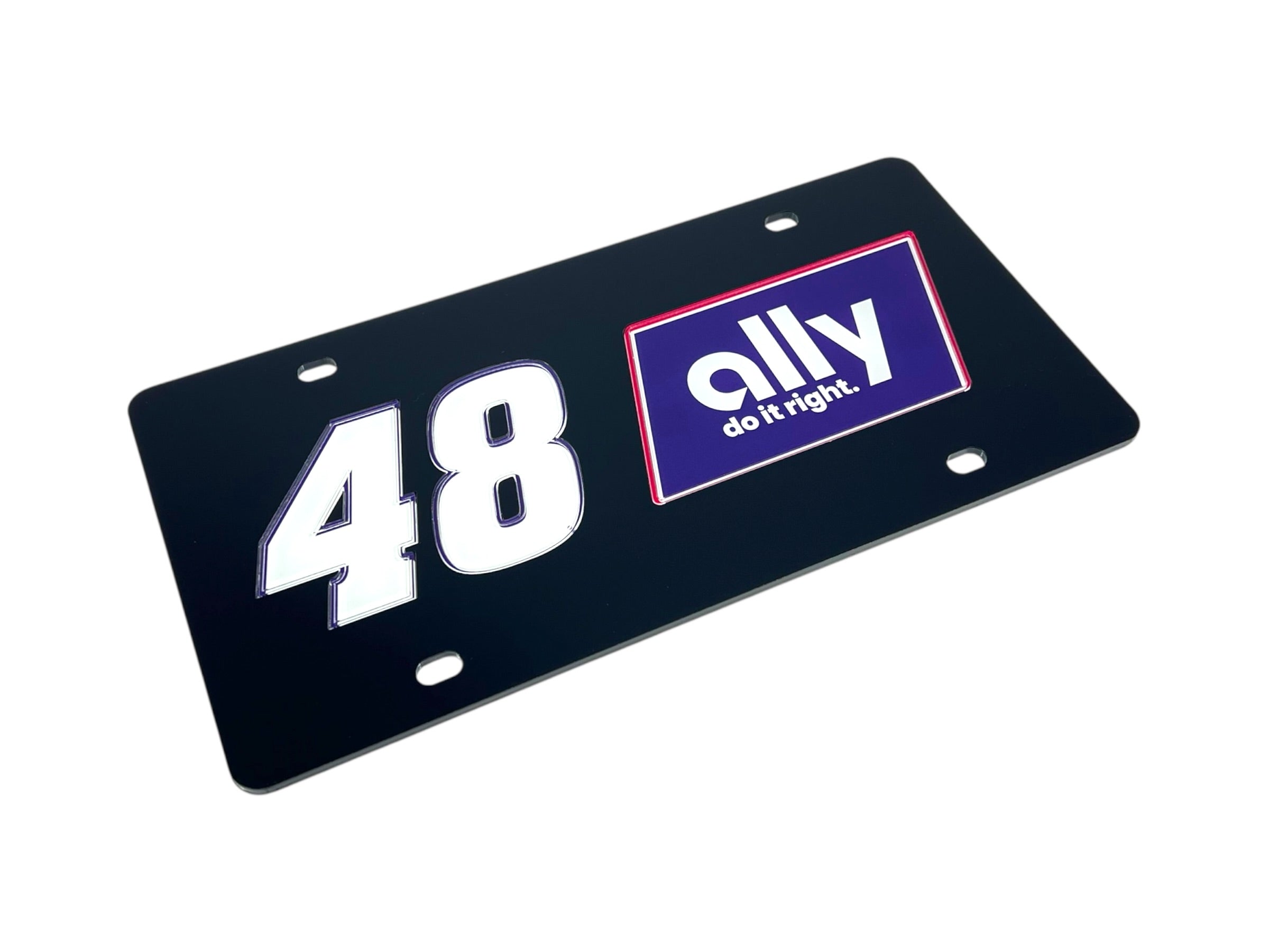 Alex Bowman Ally # & Sponsor Acrylic License Plate