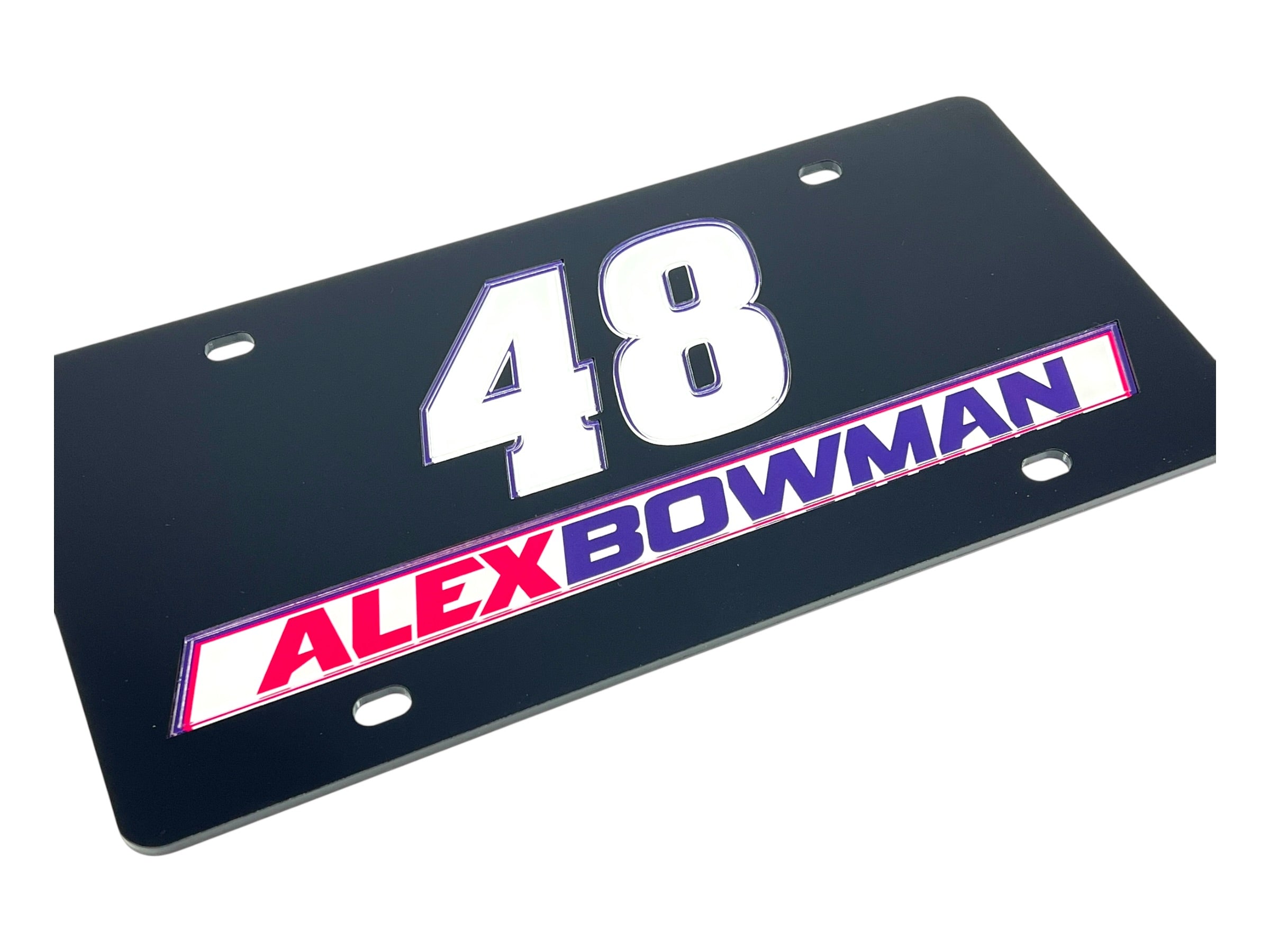 Alex Bowman Ally # & Name Rail Acrylic License Plate