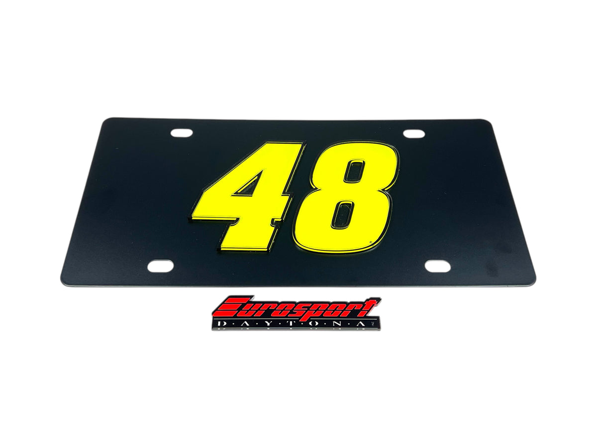 Alex Bowman Fluorescent #48 Carbon Steel License Plate