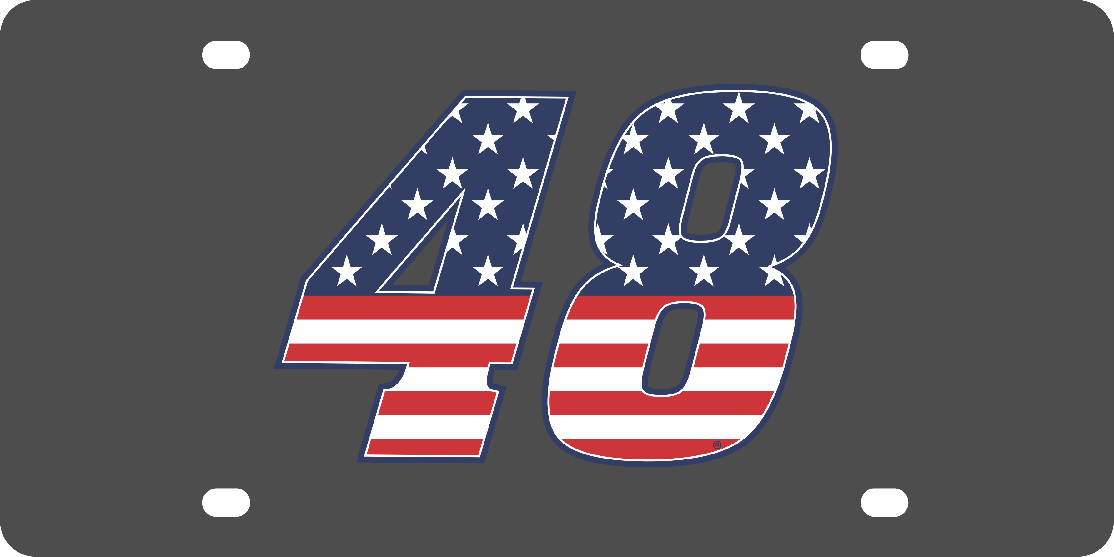 Alex Bowman Patriotic #48 Carbon Steel License Plate