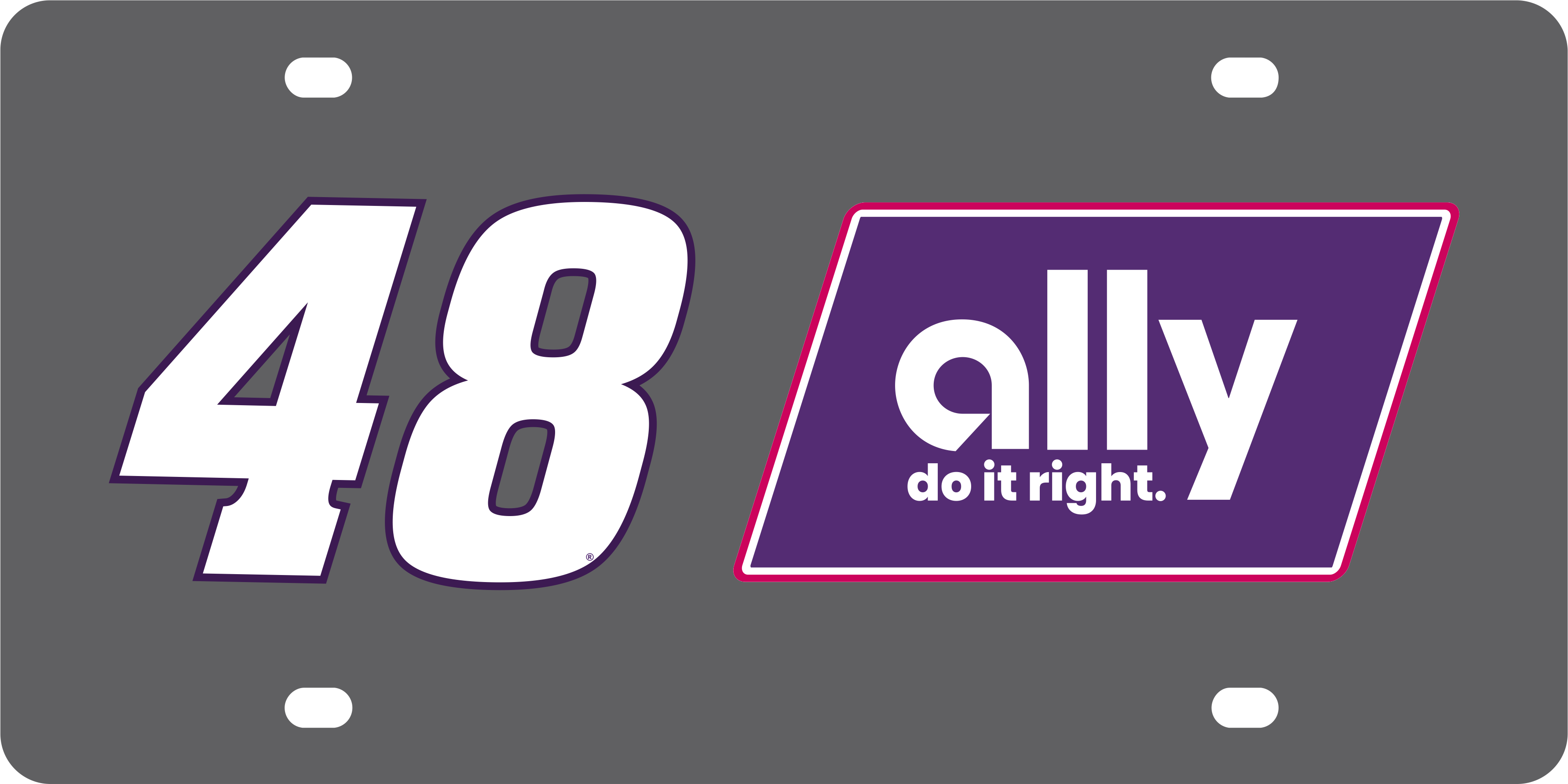 Alex Bowman Ally # & Sponsor Carbon Steel License Plate