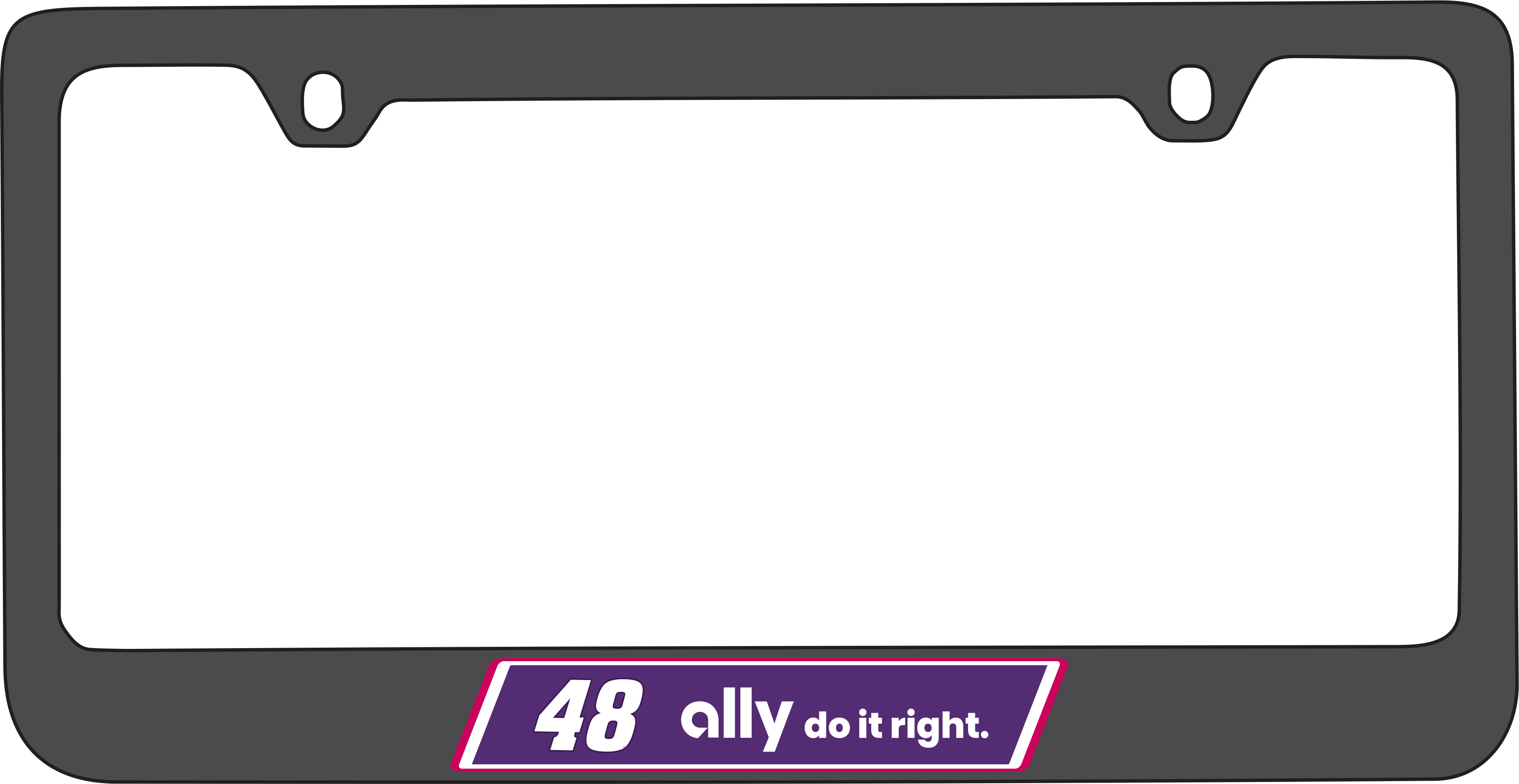 Alex Bowman Ally # & Sponsor Black License Plate Frame