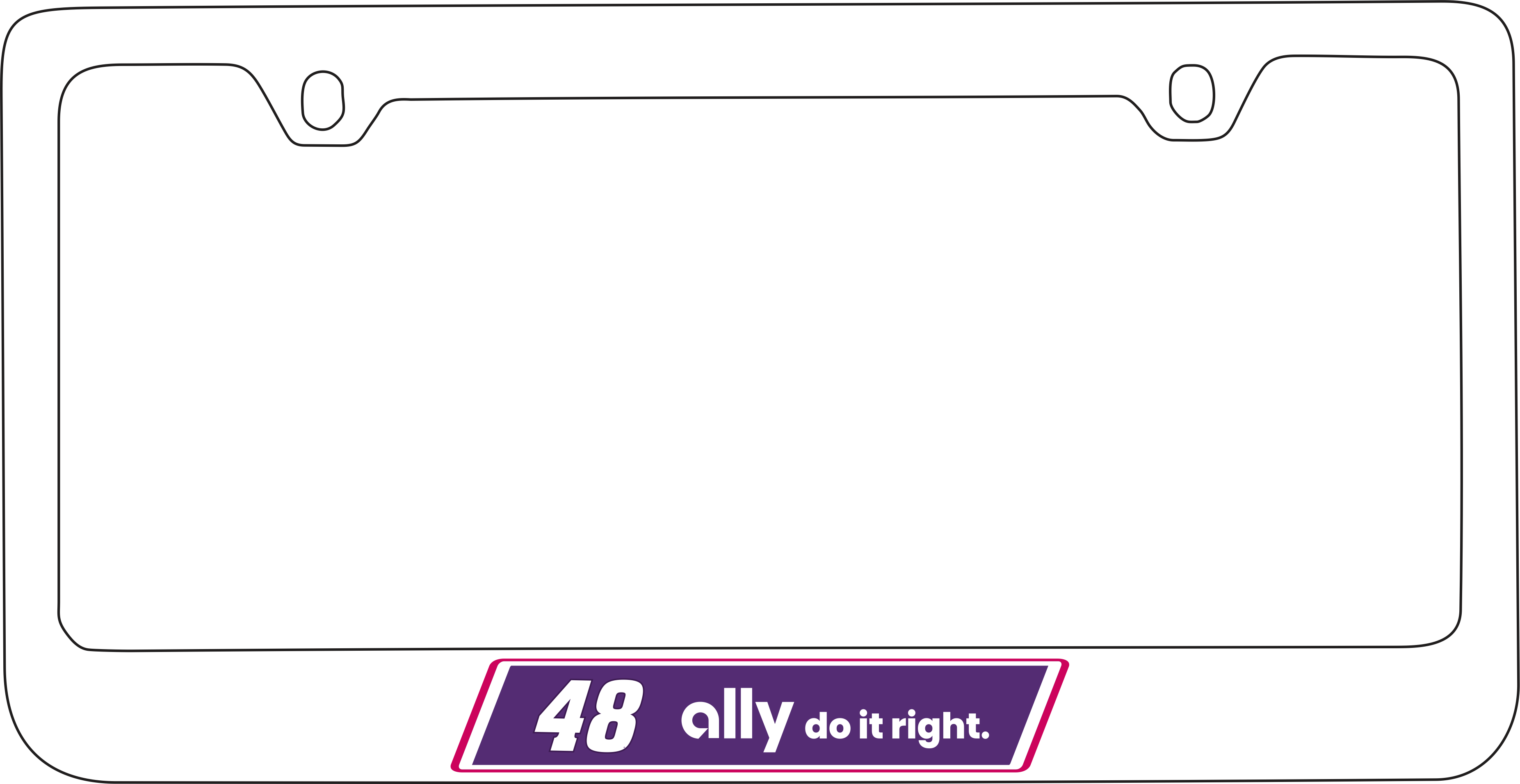 Alex Bowman Ally # & Sponsor White License Plate Frame