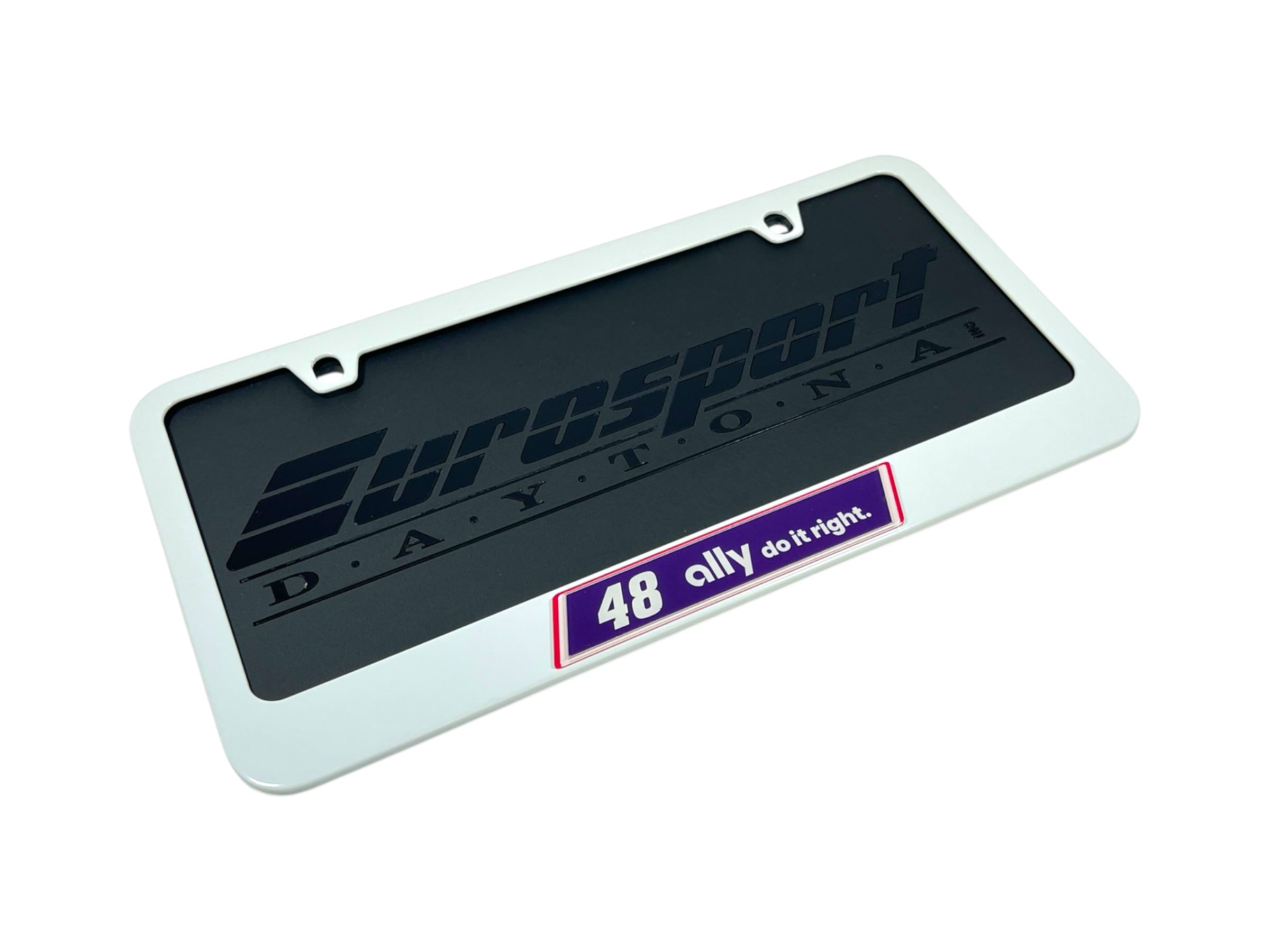 Alex Bowman Ally # & Sponsor White License Plate Frame