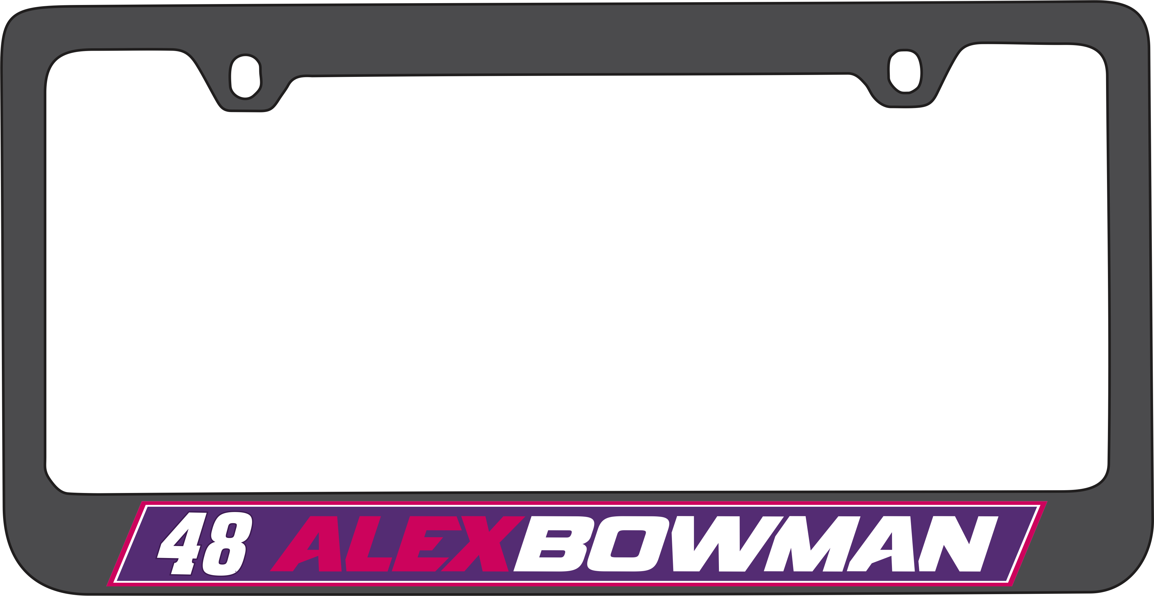 Alex Bowman Ally # & Name Rail Black License Plate Frame