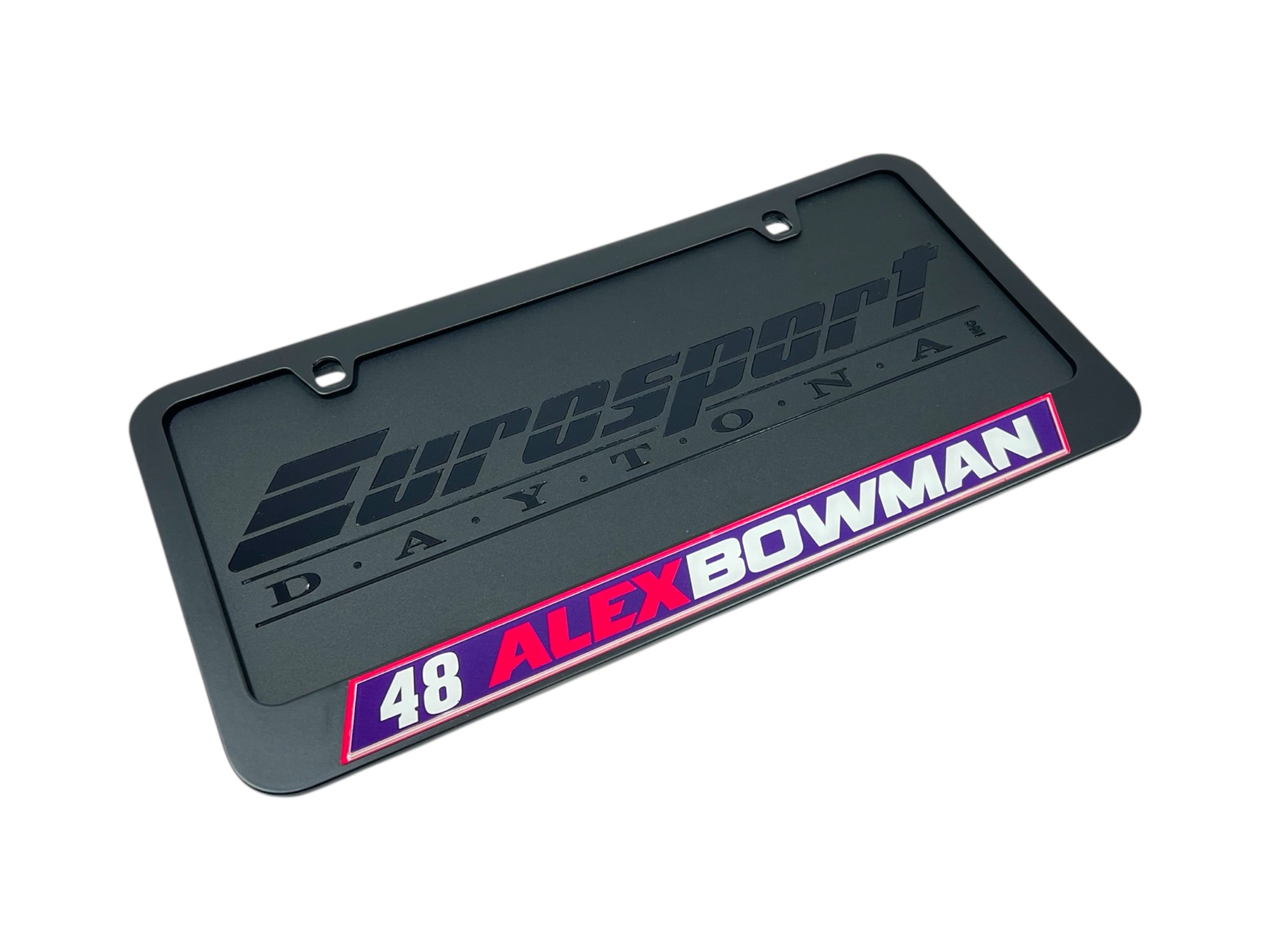 Alex Bowman Ally # & Name Rail Black License Plate Frame