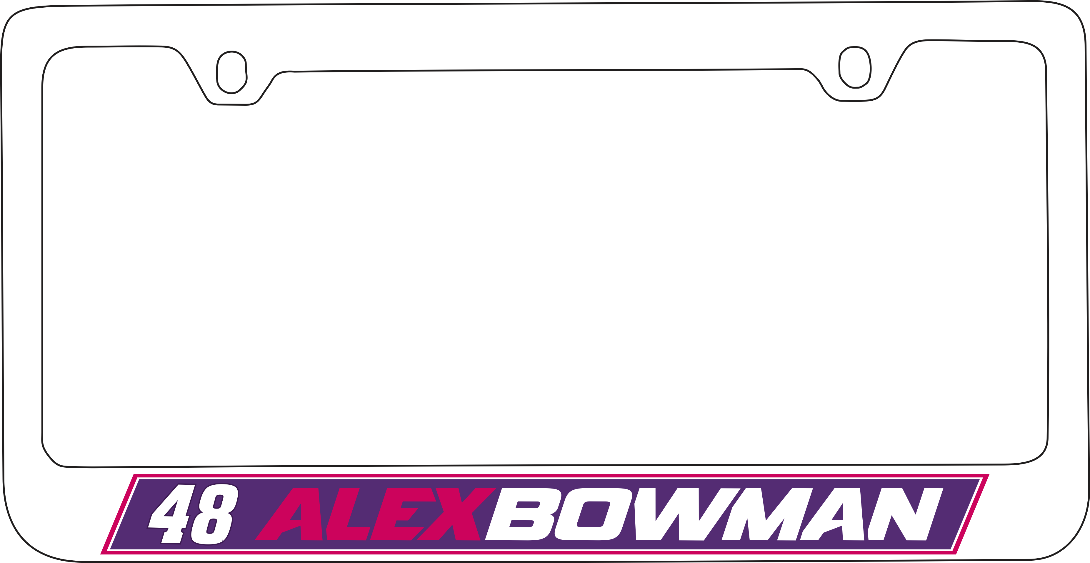 Alex Bowman Ally # & Name Rail White License Plate Frame