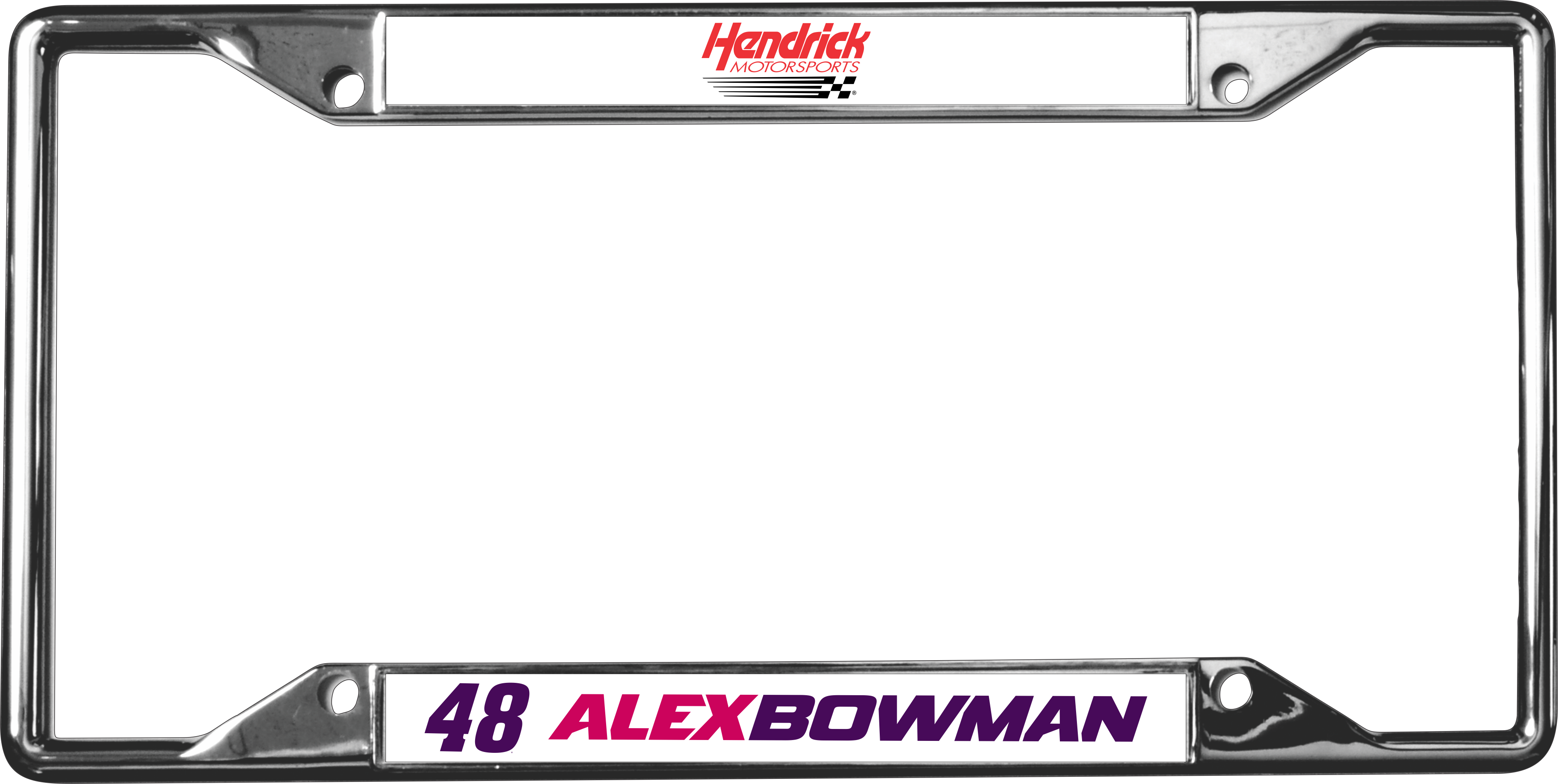 Alex Bowman Ally # & Name Rail Chrome License Plate Frame