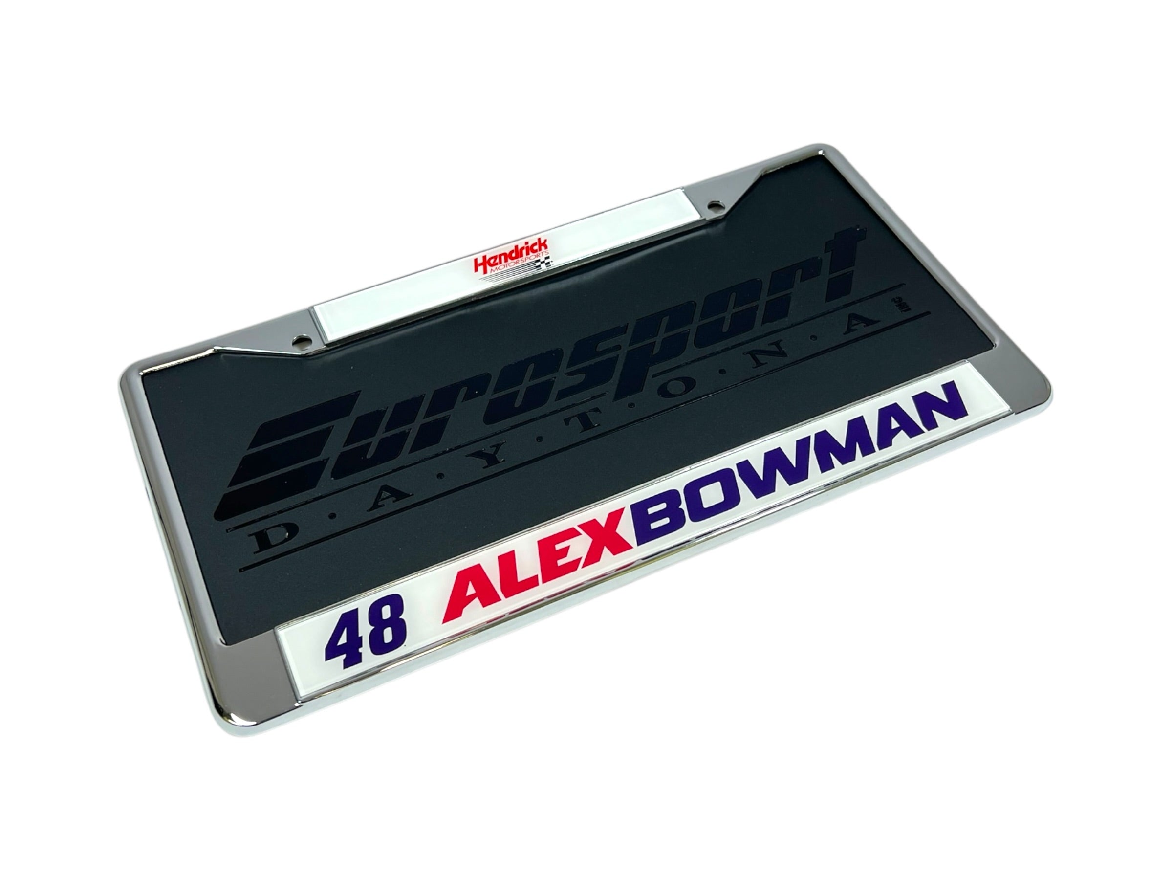Alex Bowman Ally # & Name Rail Chrome License Plate Frame