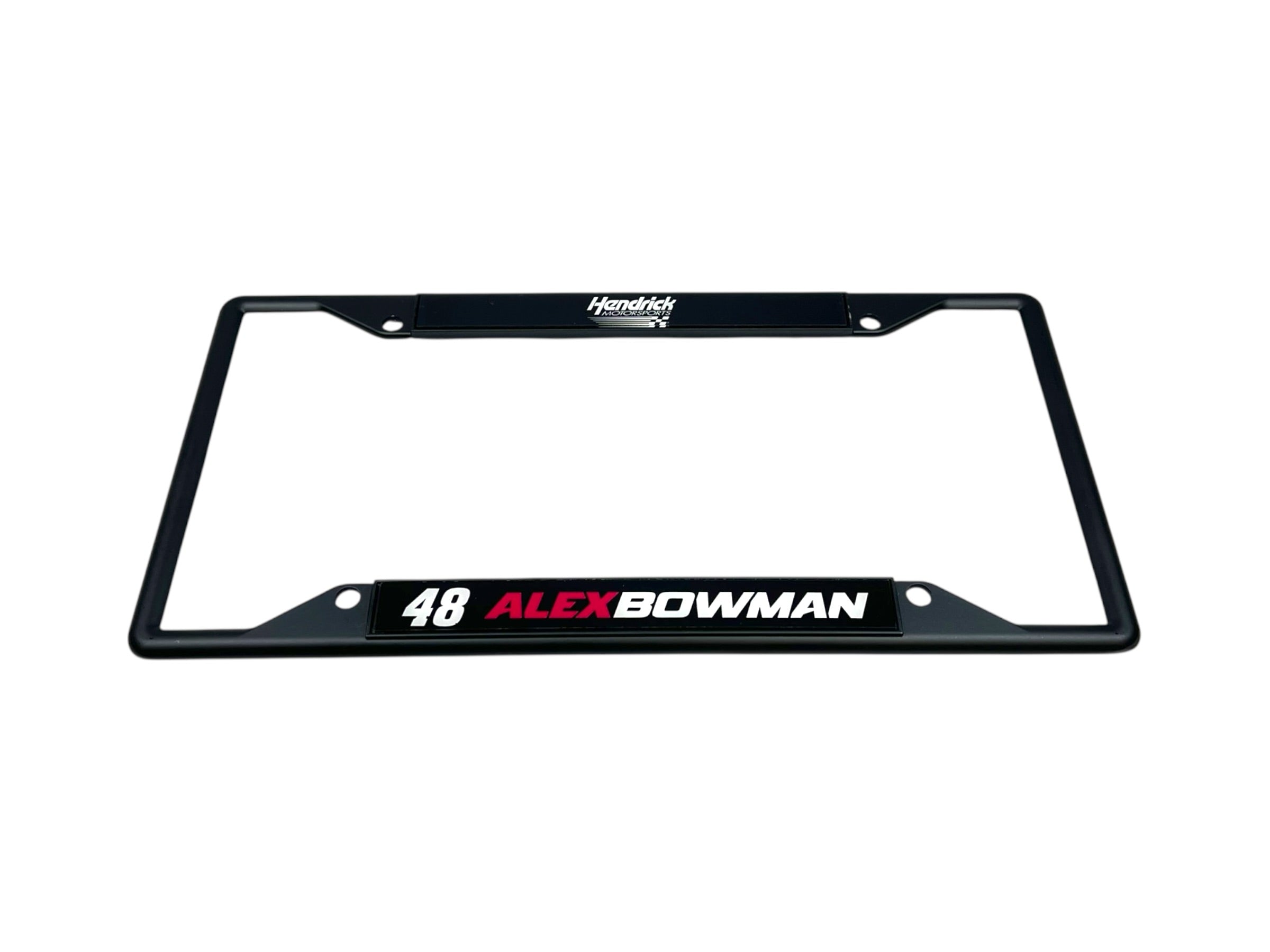 Alex Bowman Ally # & Name Rail Black License Plate Frame