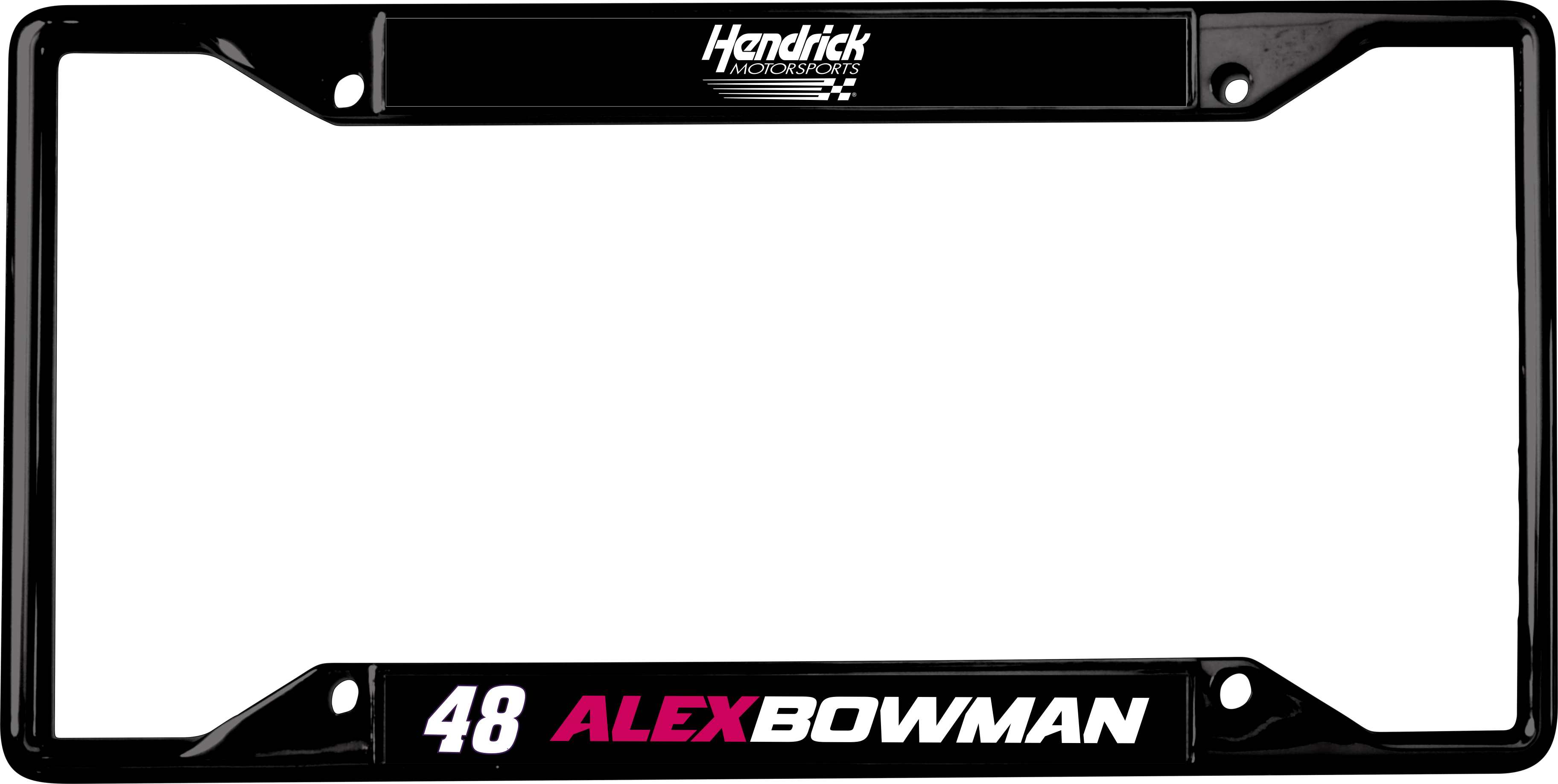 Alex Bowman Ally # & Name Rail Black License Plate Frame