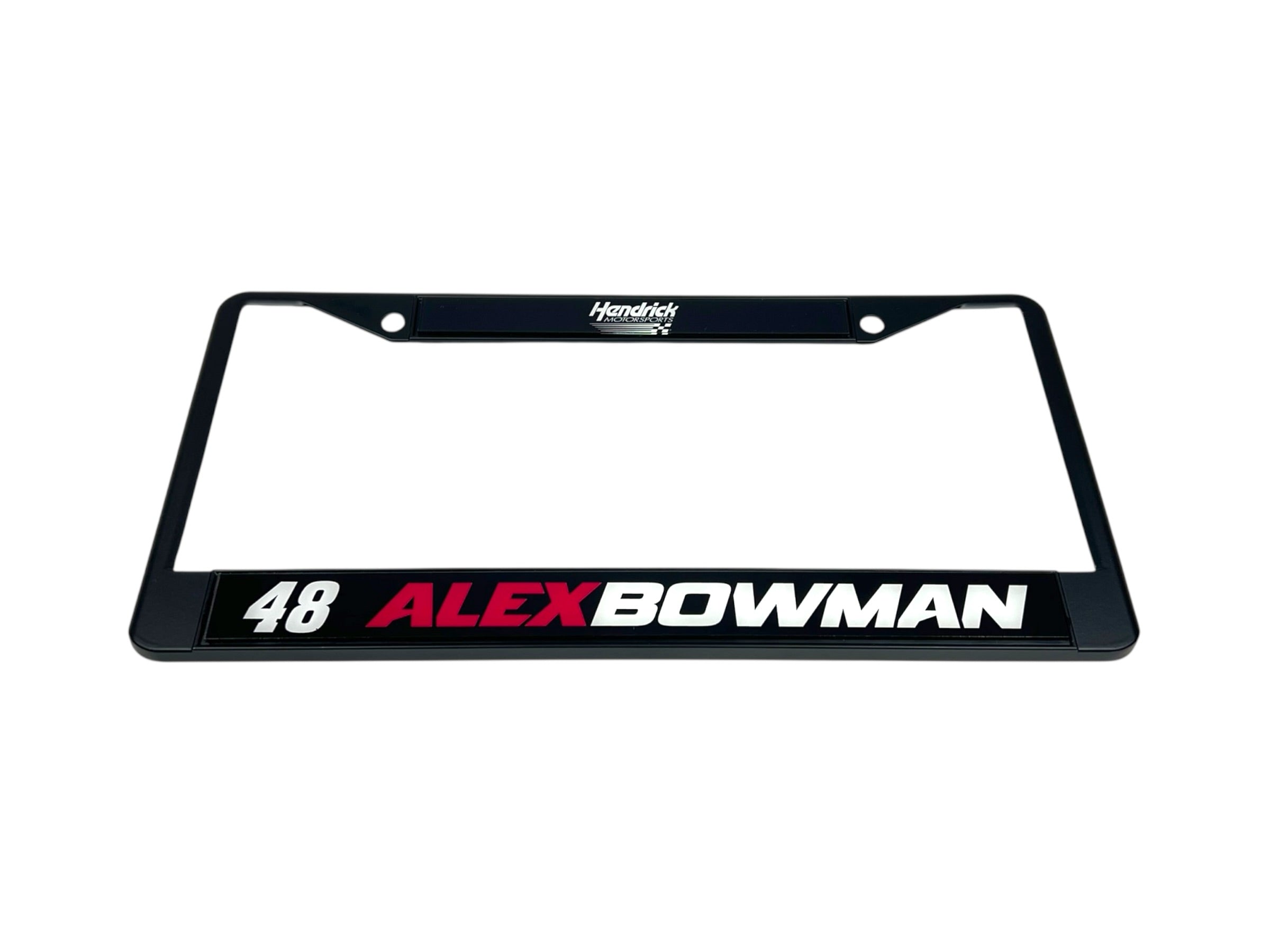 Alex Bowman Ally # & Name Rail Black License Plate Frame