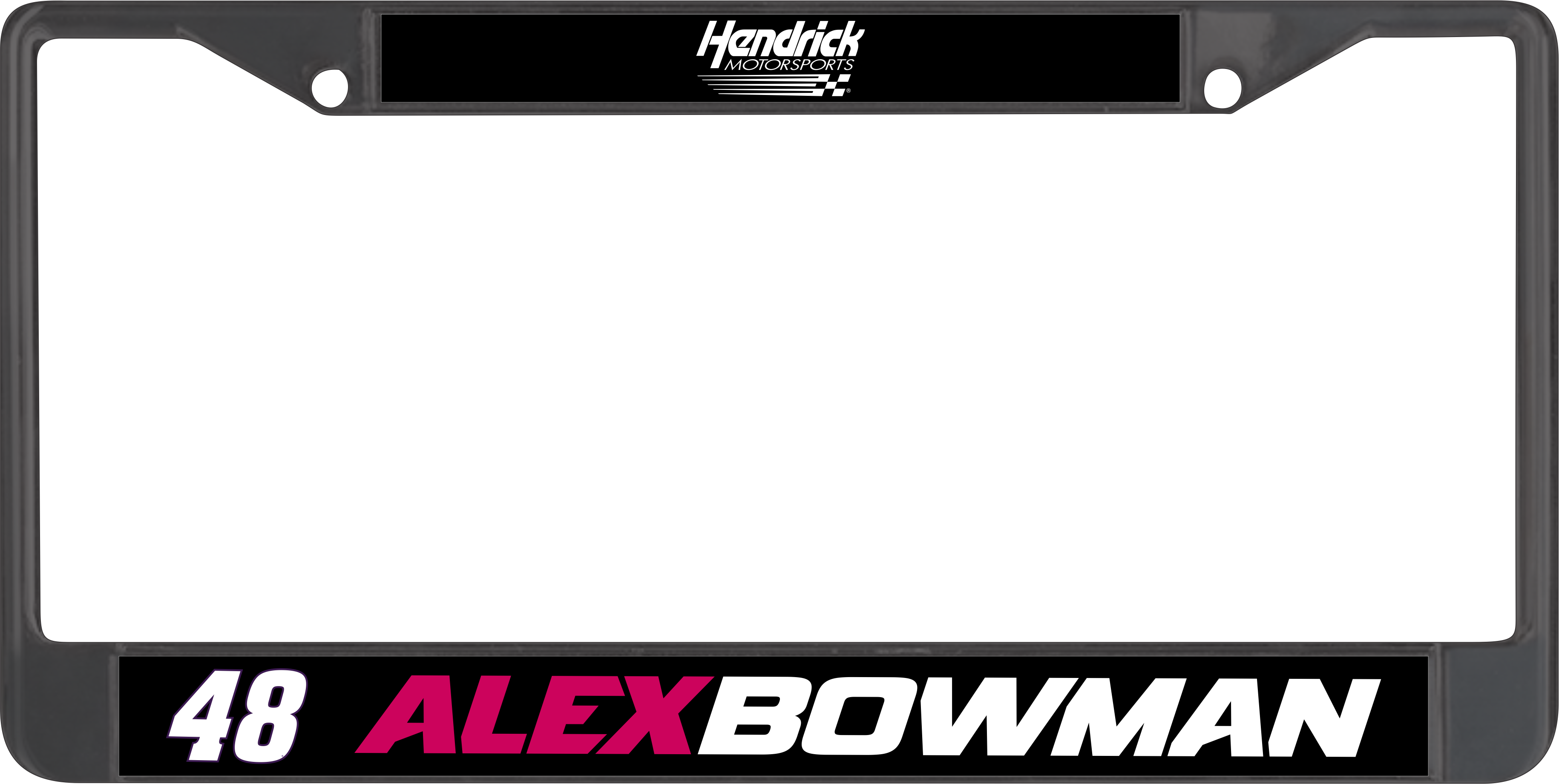 Alex Bowman Ally # & Name Rail Black License Plate Frame