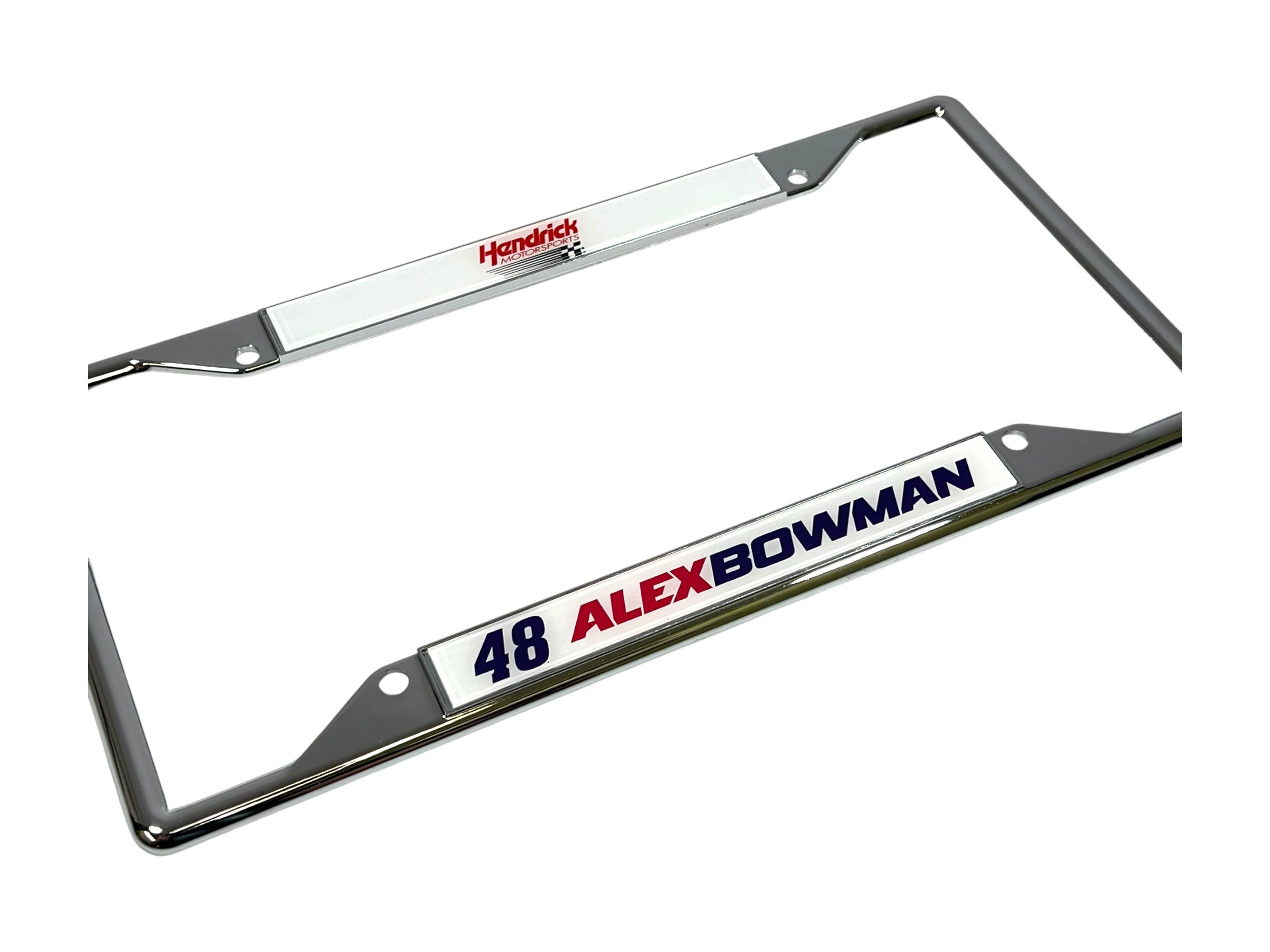 Alex Bowman Ally # & Name Rail Chrome License Plate Frame