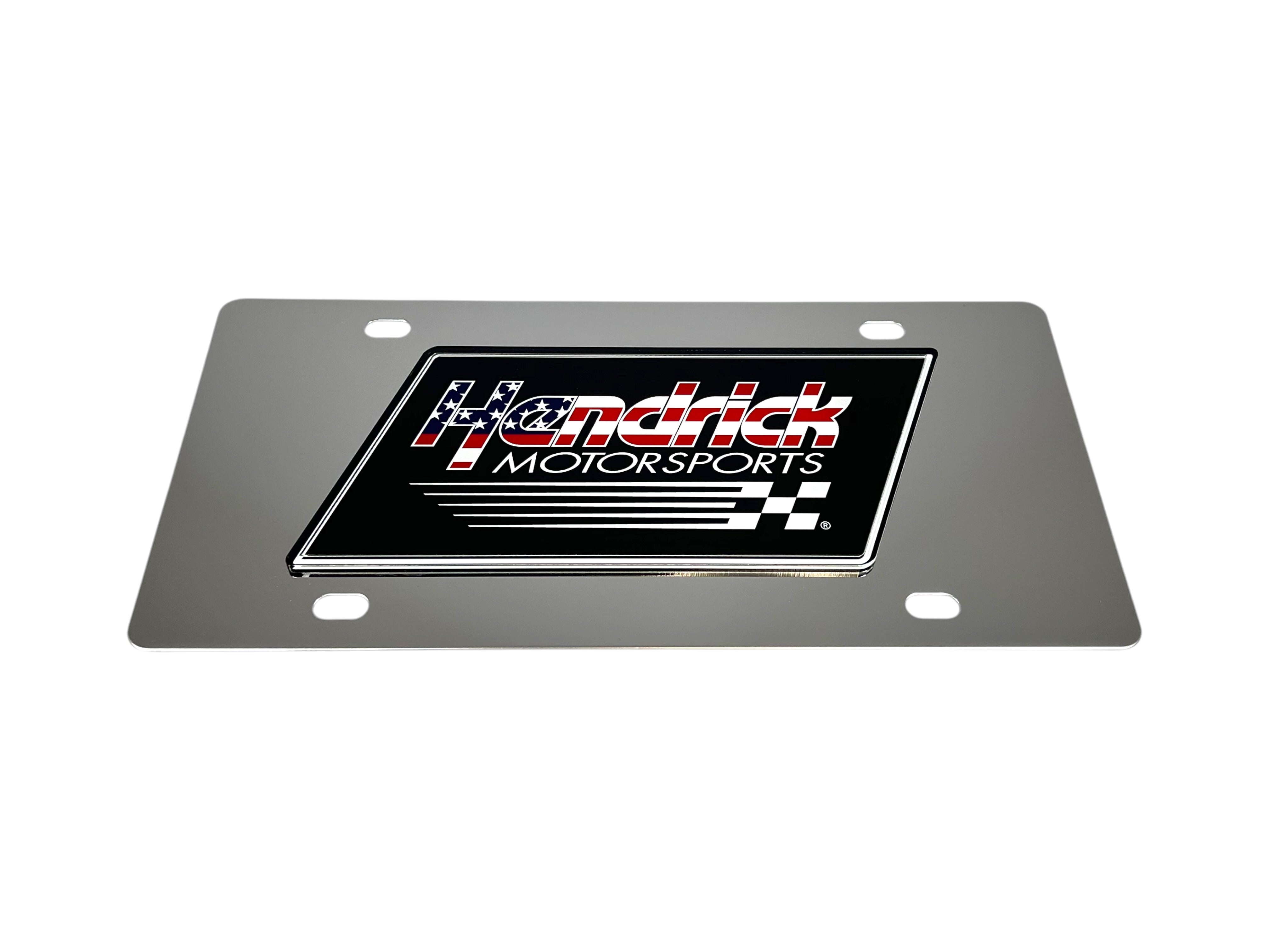 Hendrick Motorsports American Flag Stainless Steel License Plate