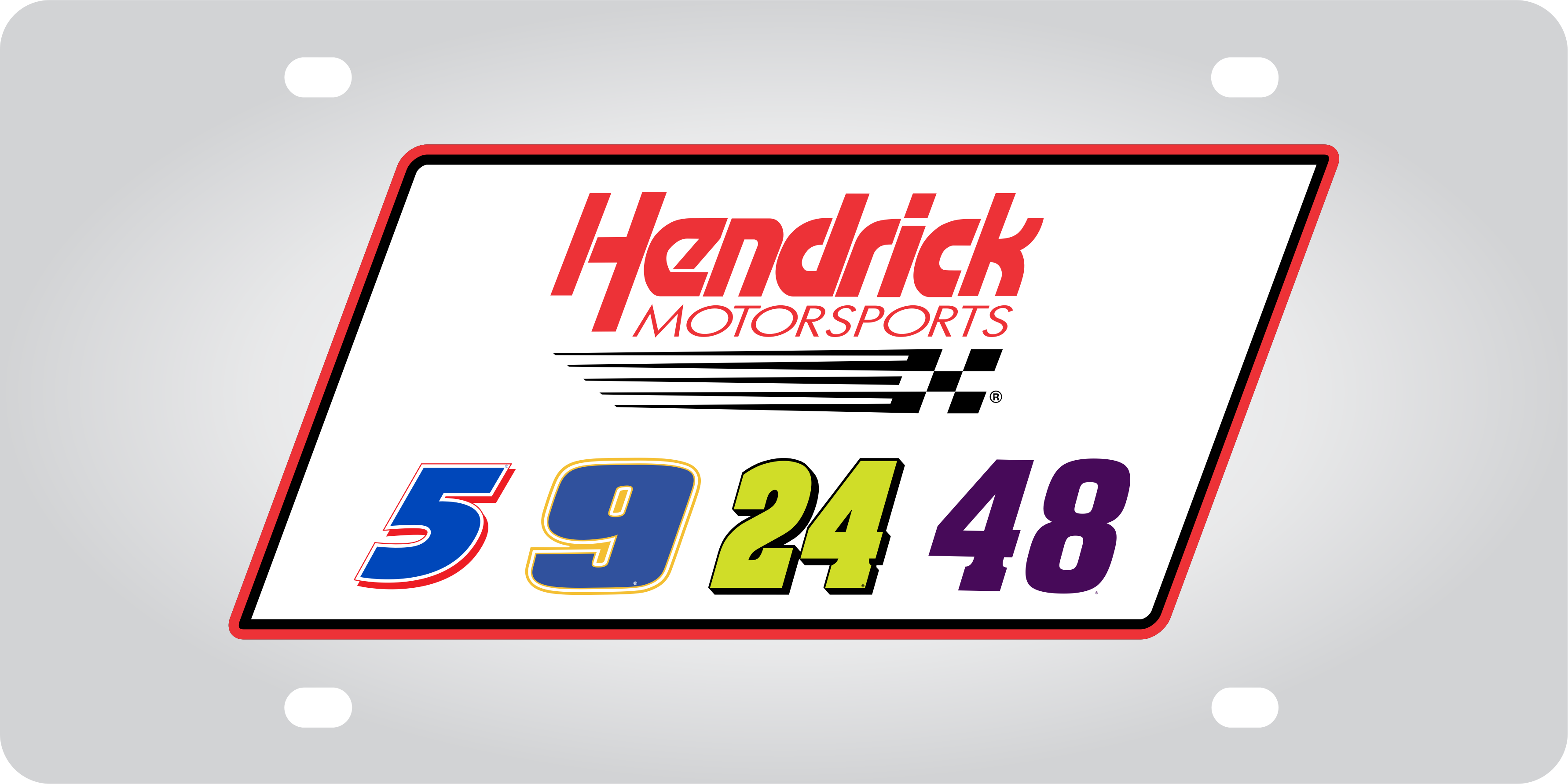 Hendrick Motorsports Team #'s Stainless Steel License Plate
