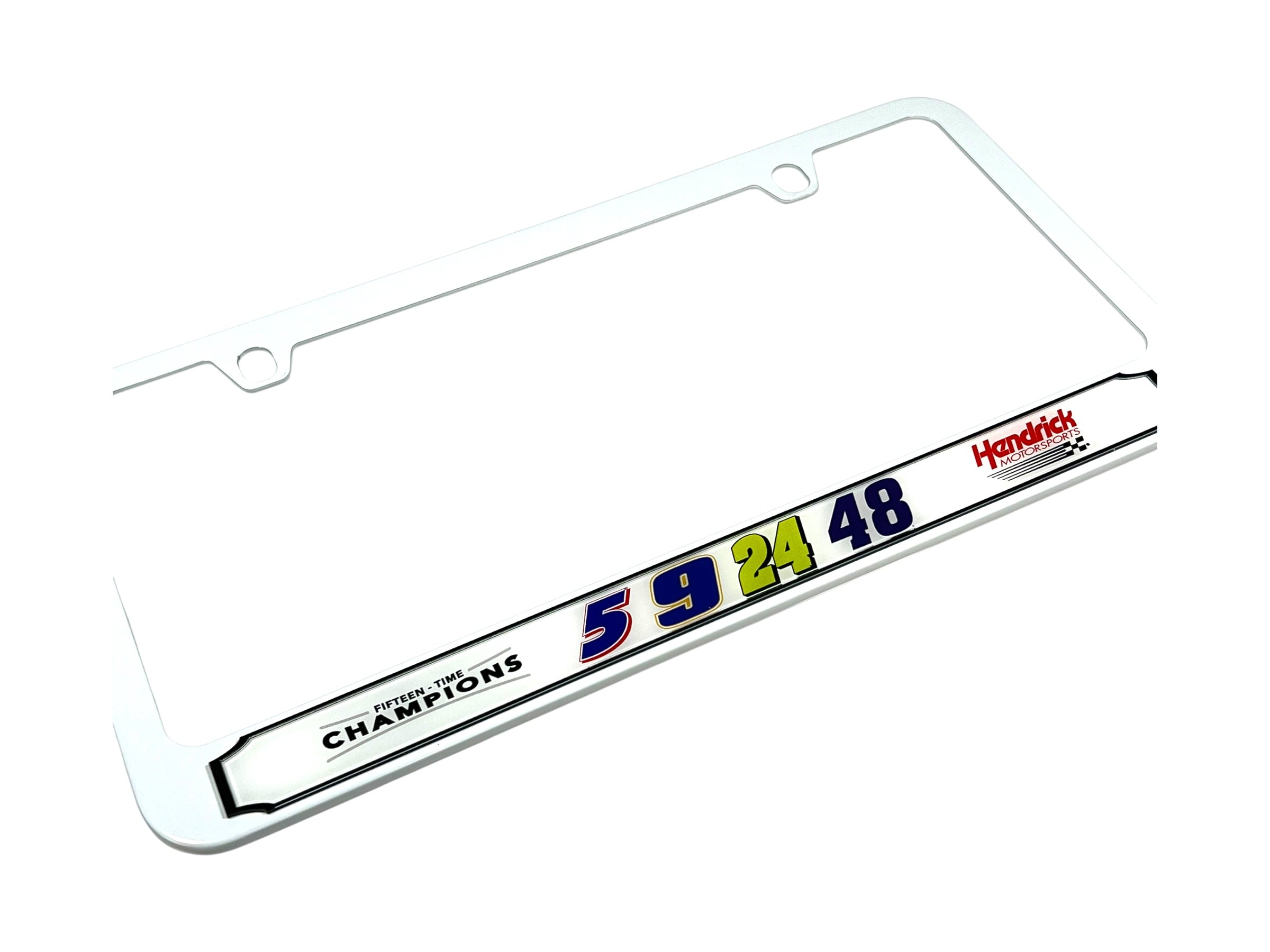 Hendrick Motorsports Team Numbers White License Plate Frame