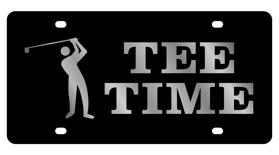 Tee Time Carbon Steel License Plate