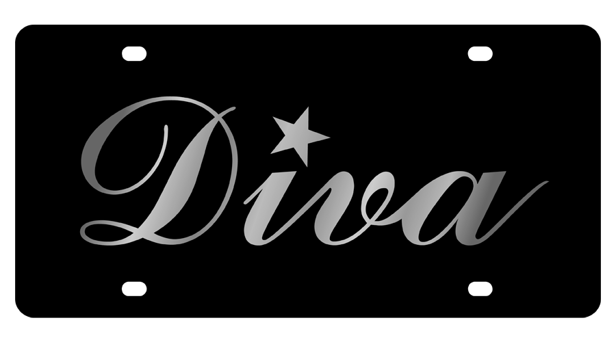 Diva Carbon Steel License Plate