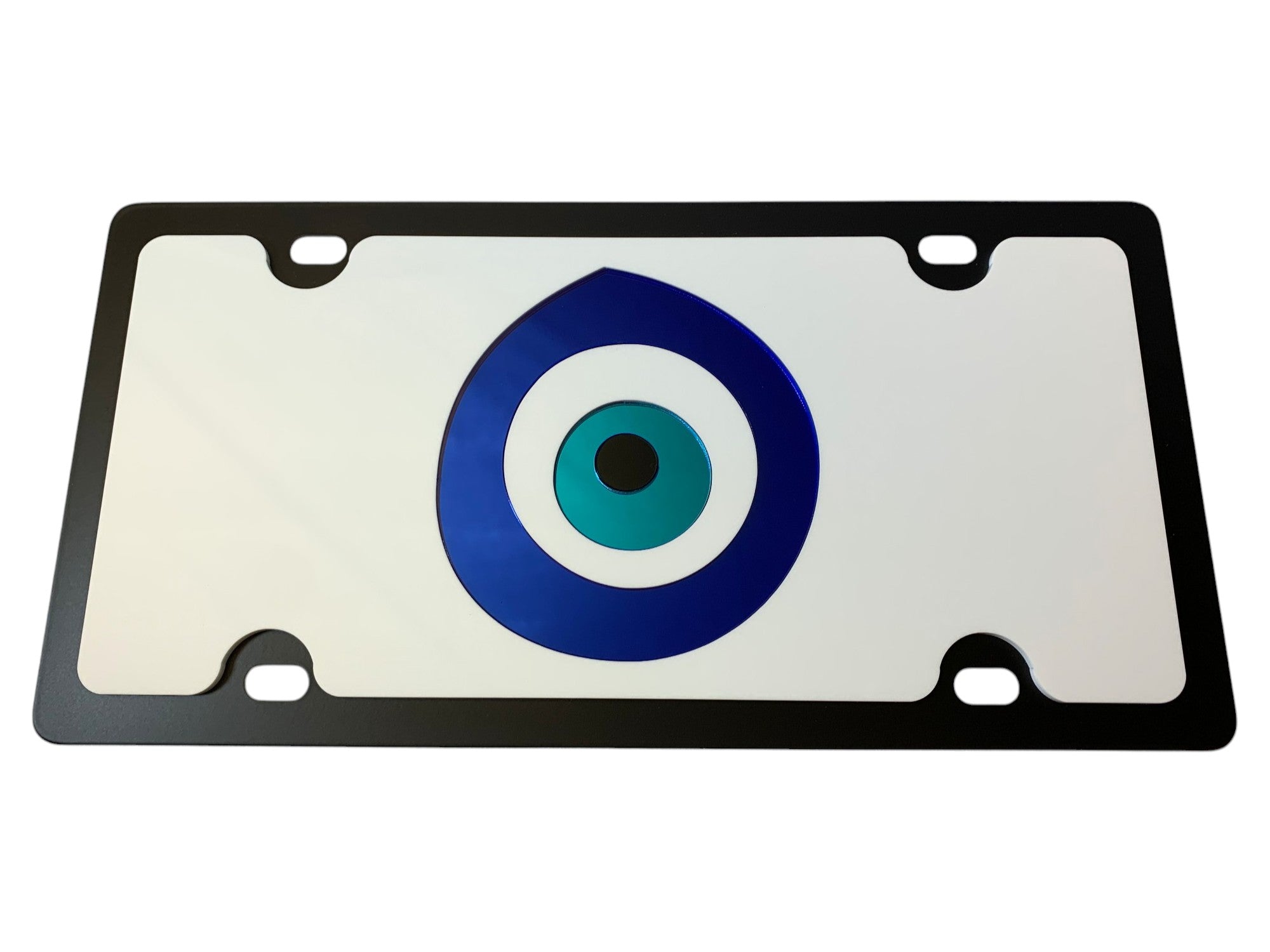 Lucky Evil Eye Carbon Steel License Plate