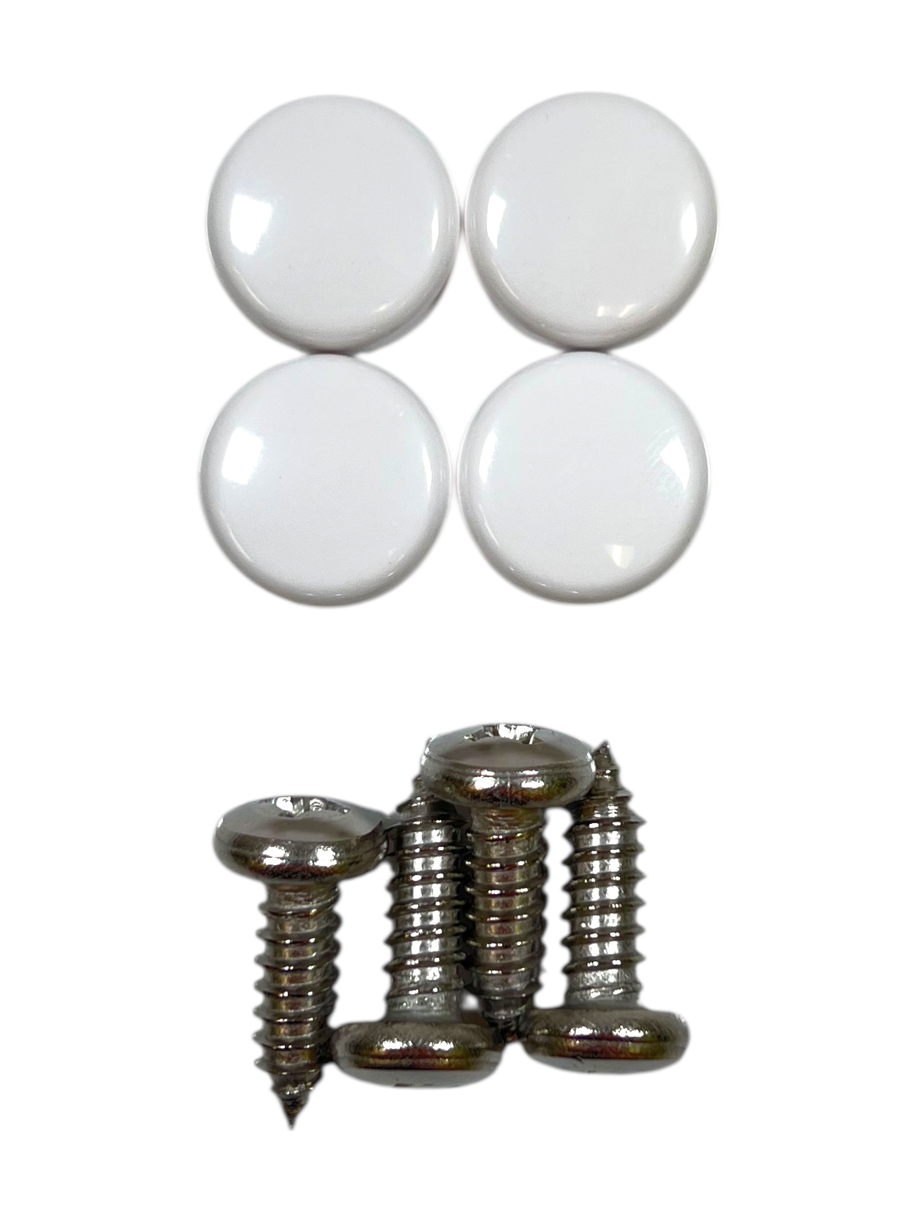 License Plate/Frame Generic Bolt Kit White (4 Piece)