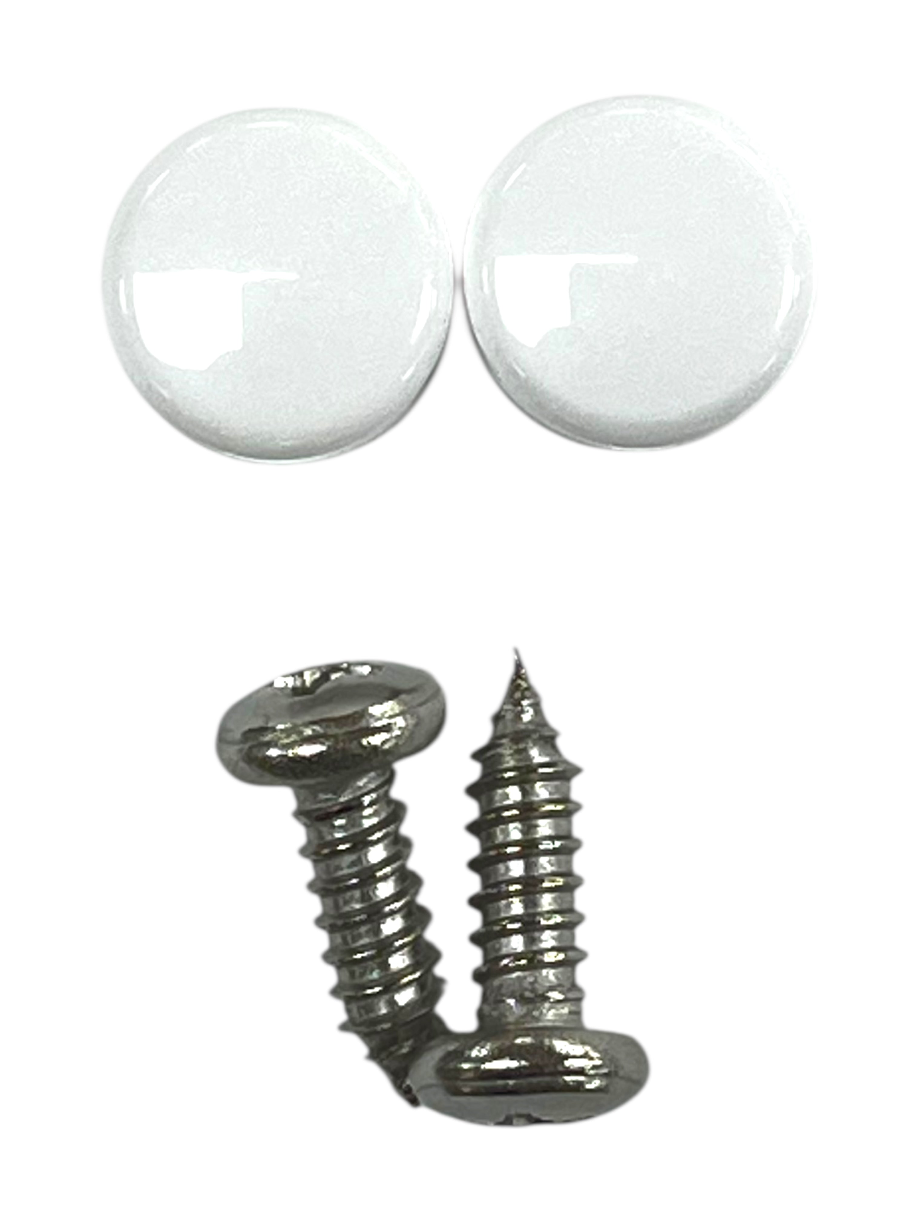 License Plate/Frame Generic Bolt Kit White (2 Piece)