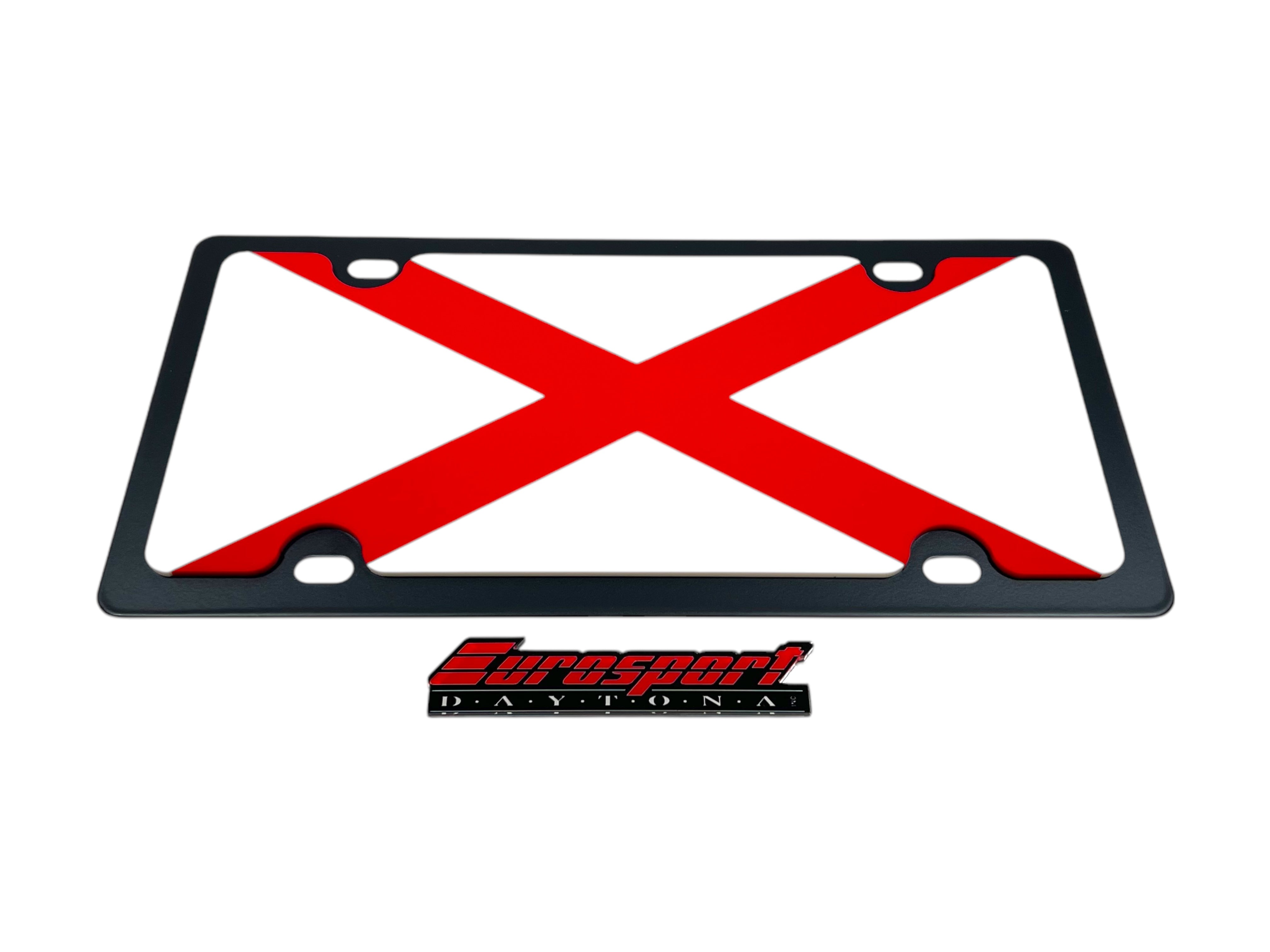 Alabama State Flag Carbon Steel License Plate