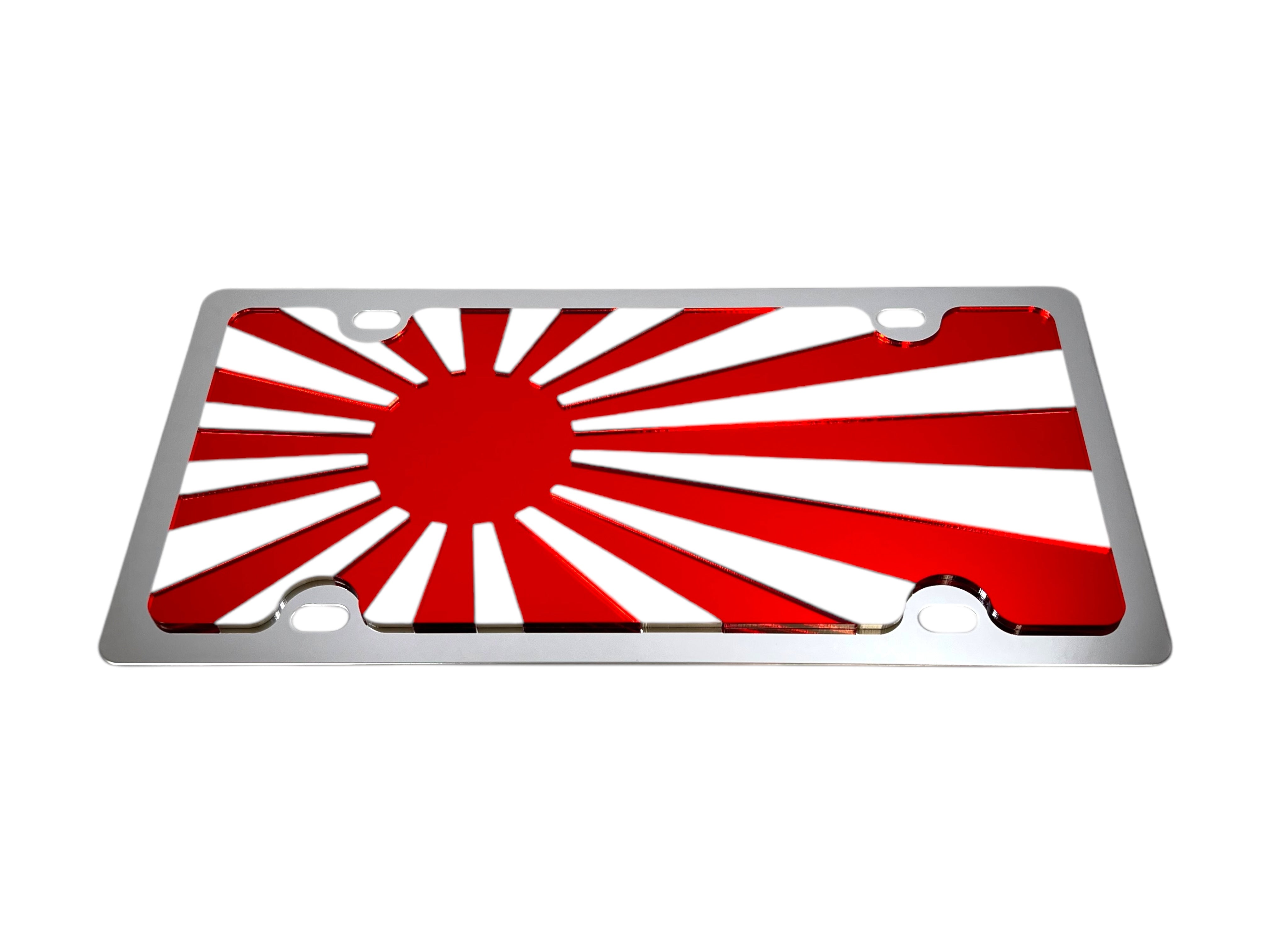 Rising Sun Flag Stainless Steel License Plate