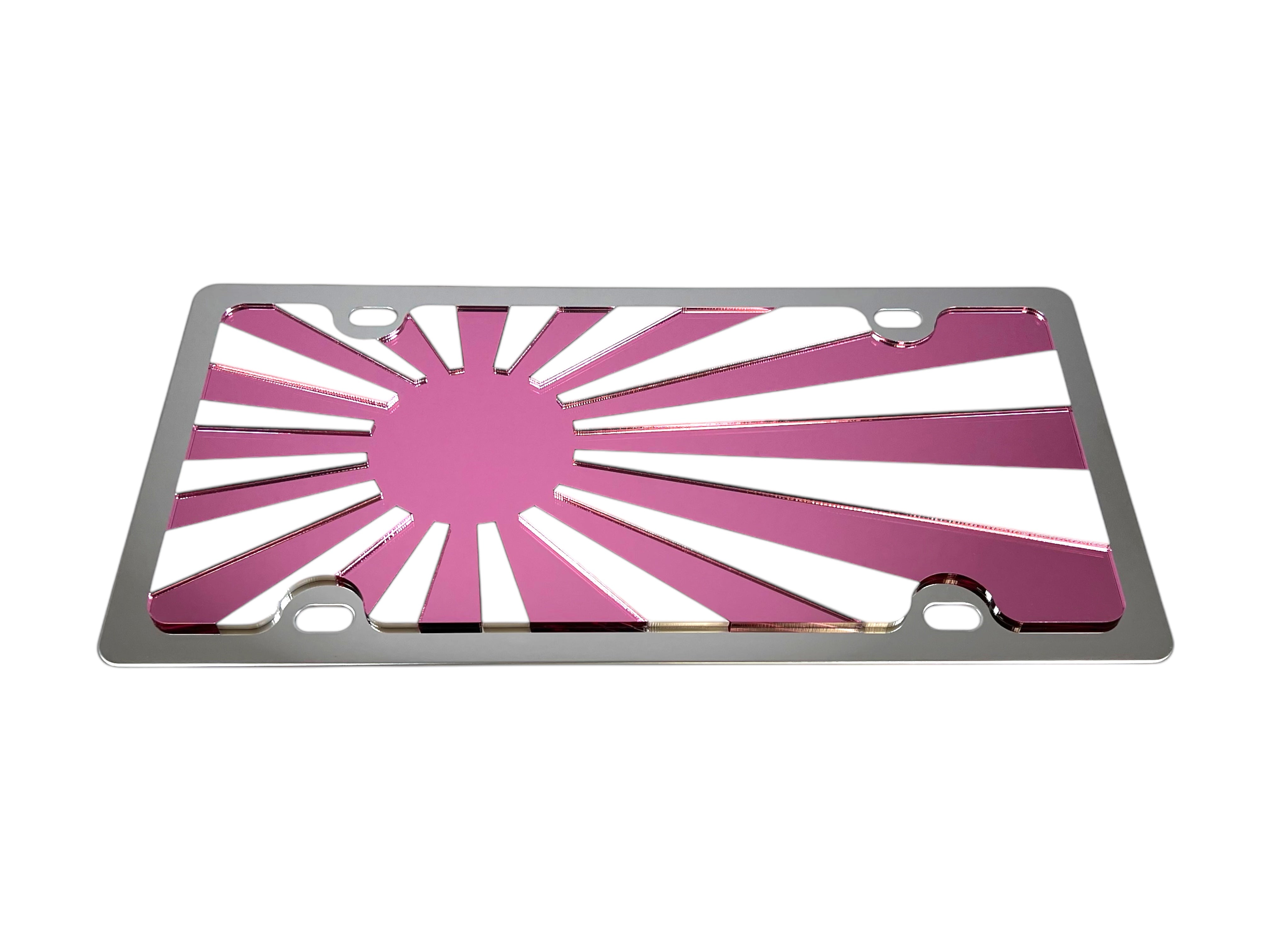 Rising Sun Flag Stainless Steel License Plate